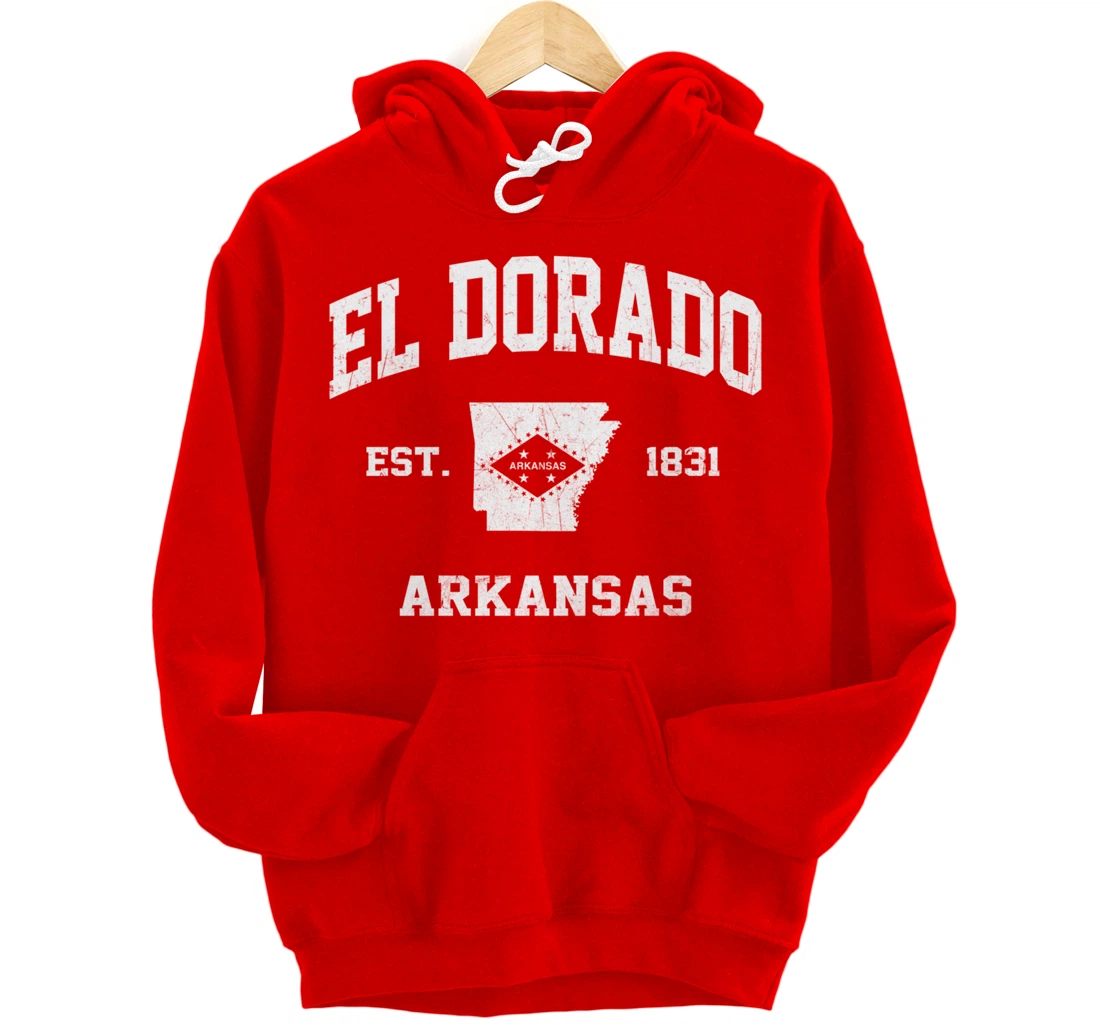 El Dorado Arkansas AR vintage State Athletic style Pullover Hoodie