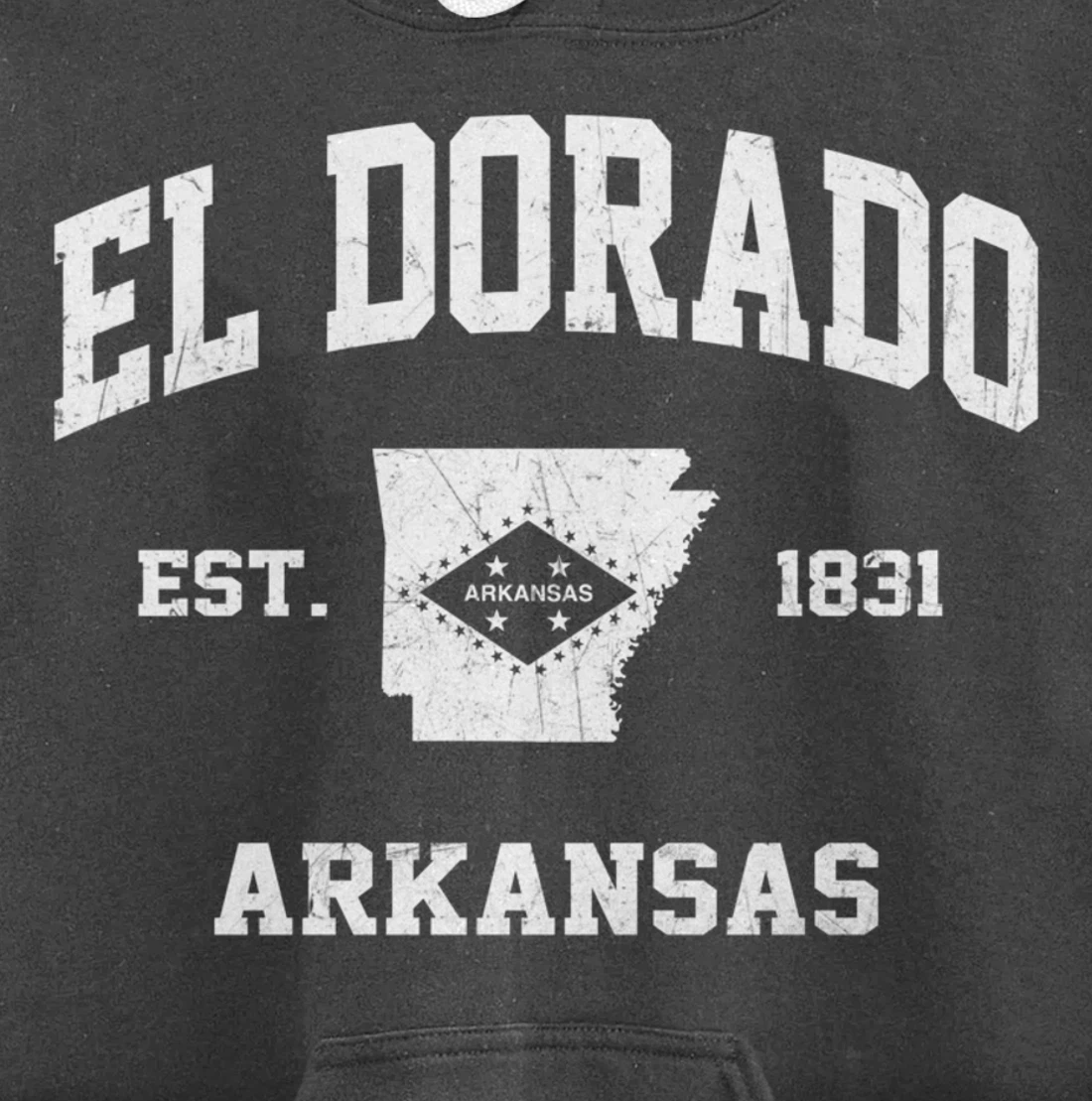 El Dorado Arkansas AR vintage State Athletic style Pullover Hoodie