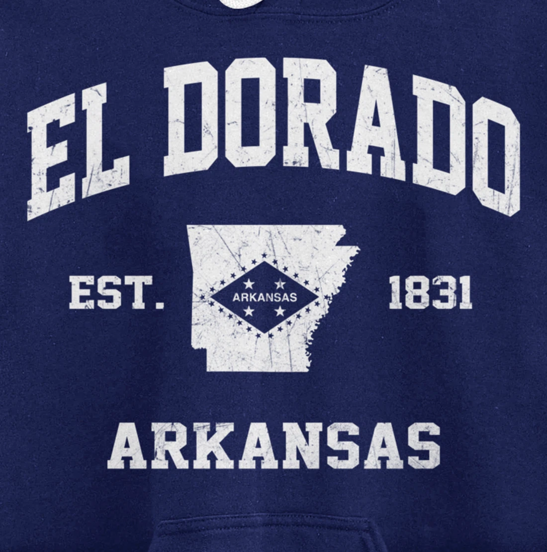 El Dorado Arkansas AR vintage State Athletic style Pullover Hoodie