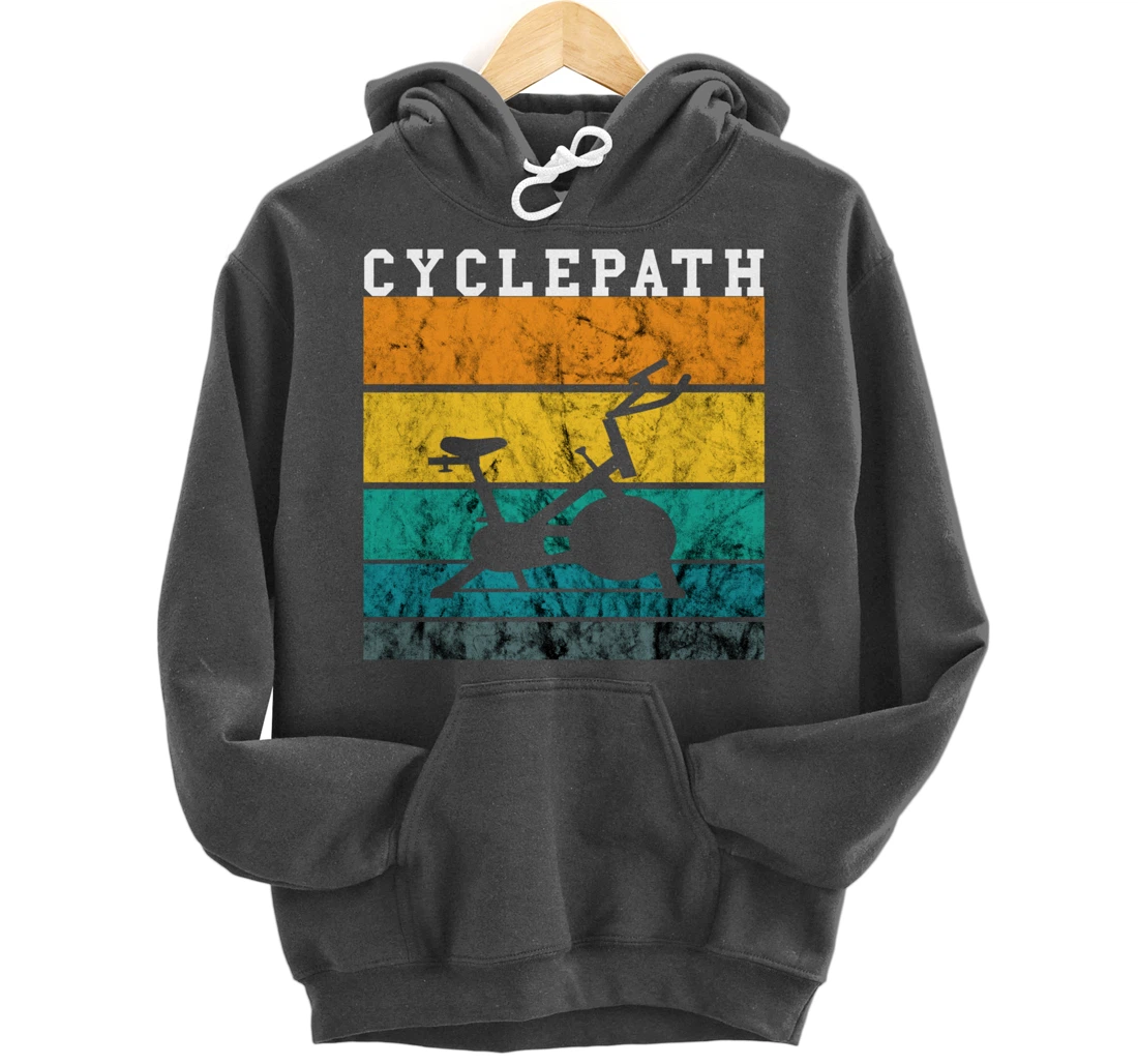 Spinning Class Bike Indoor Cycling Retro Vintage Sunset Pullover Hoodie