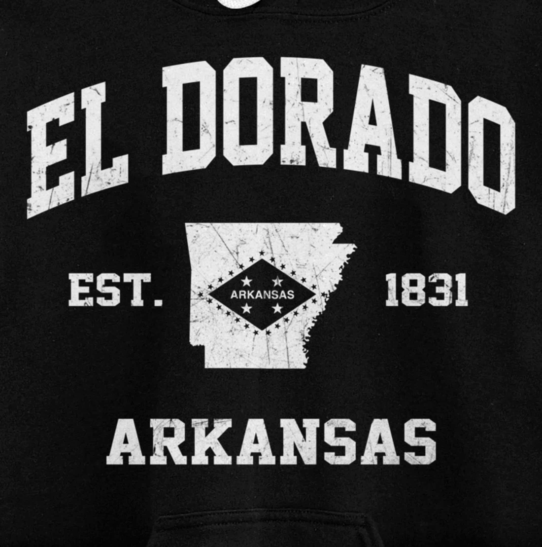 El Dorado Arkansas AR vintage State Athletic style Pullover Hoodie