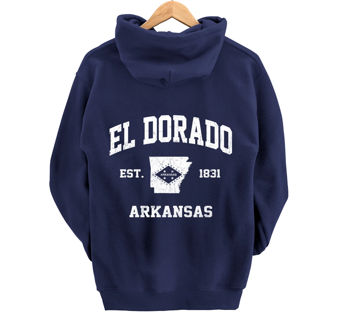 El Dorado Arkansas AR vintage State Athletic style Pullover Hoodie