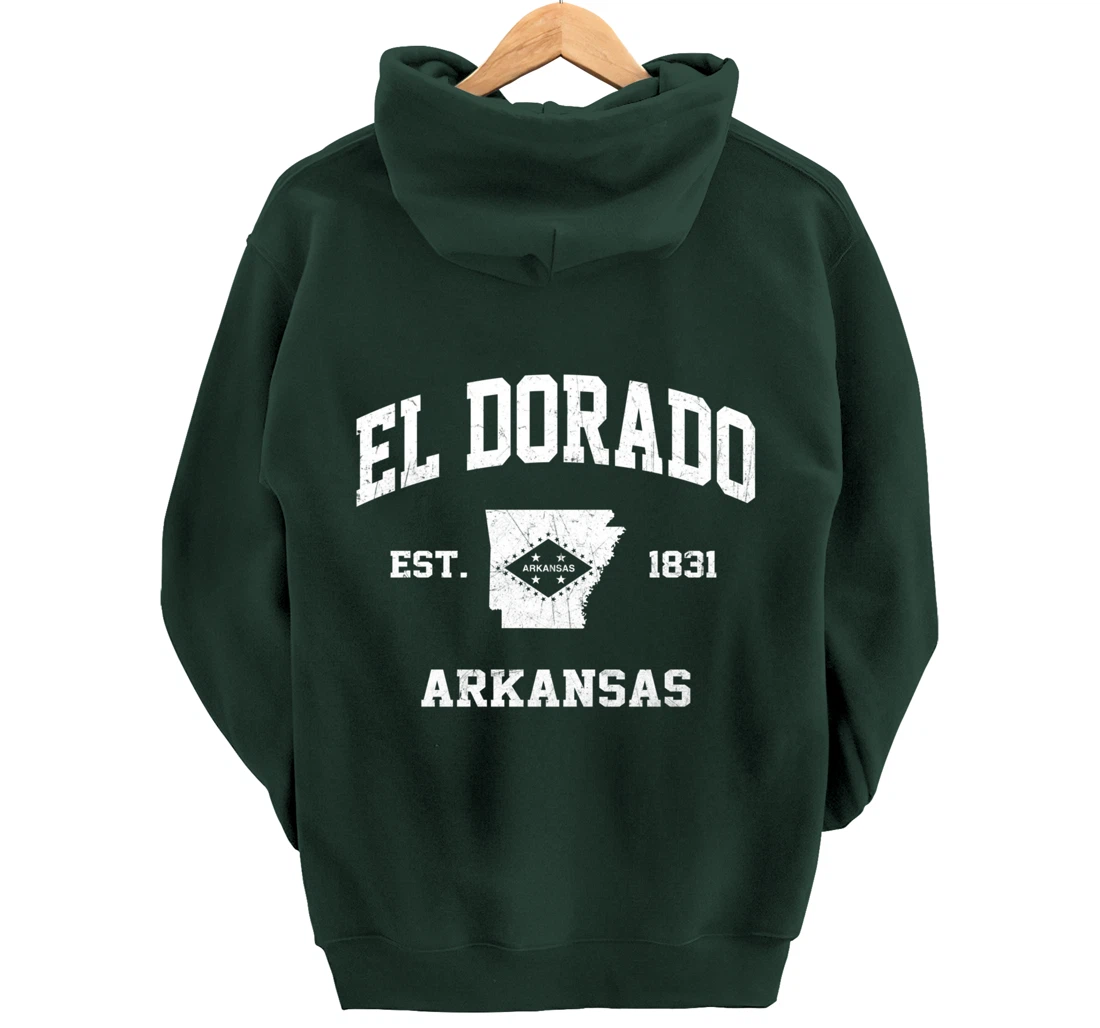 El Dorado Arkansas AR vintage State Athletic style Pullover Hoodie