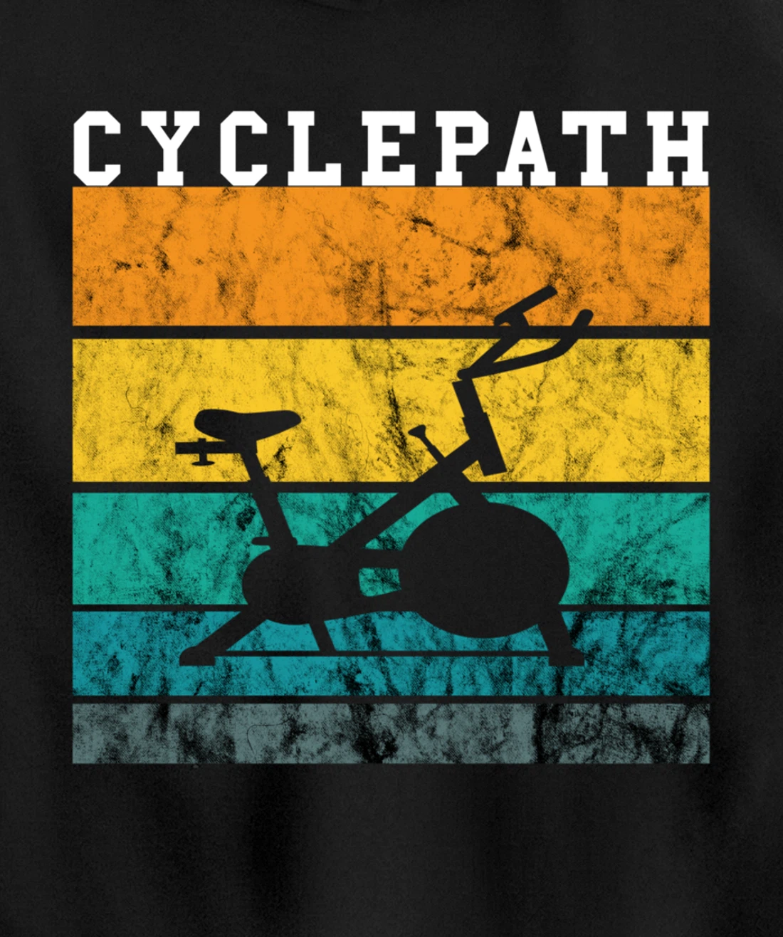 Spinning Class Bike Indoor Cycling Retro Vintage Sunset Pullover Hoodie