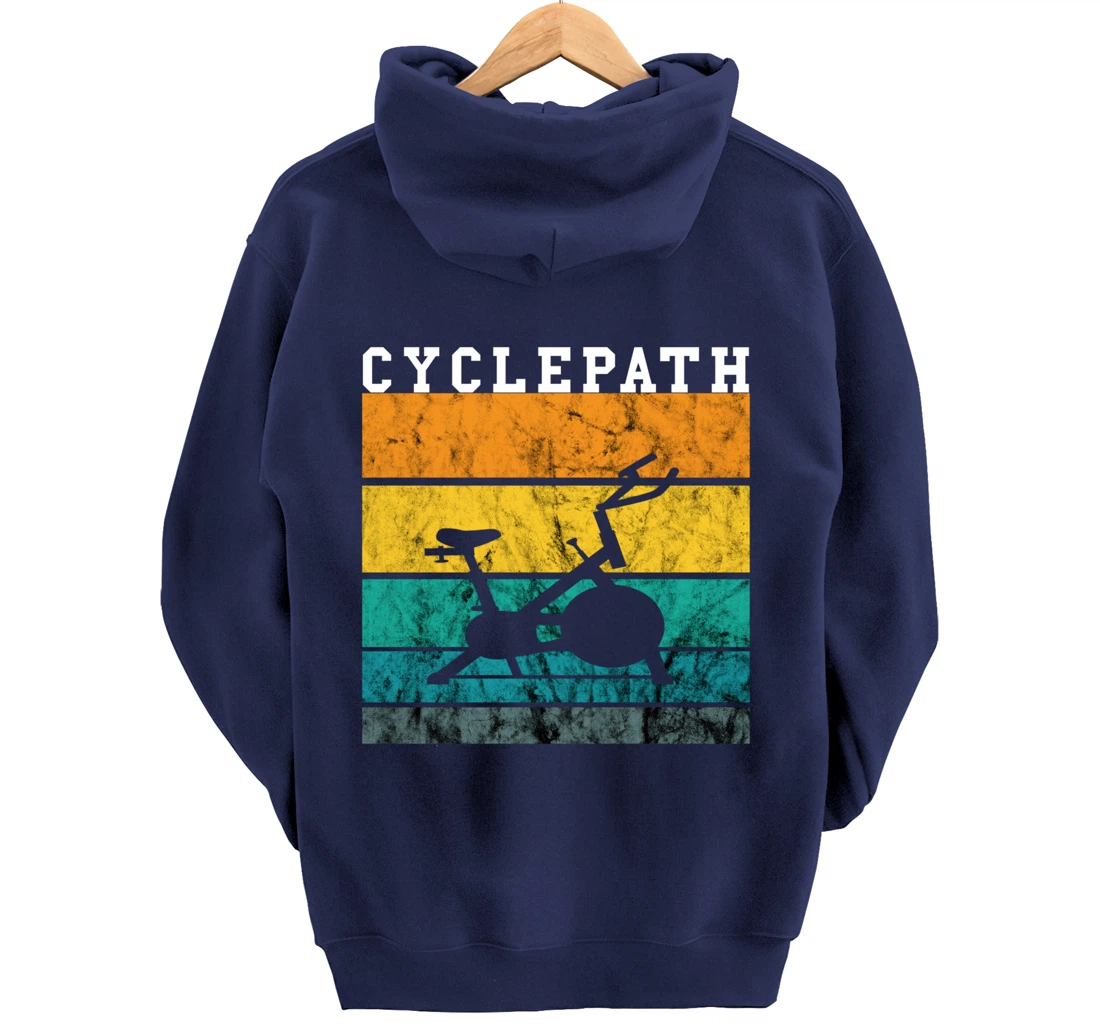 Spinning Class Bike Indoor Cycling Retro Vintage Sunset Pullover Hoodie