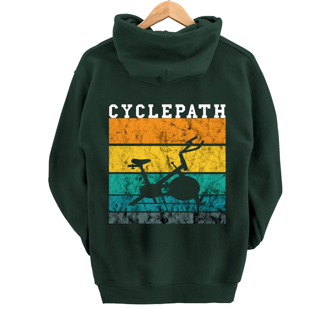 Spinning Class Bike Indoor Cycling Retro Vintage Sunset Pullover Hoodie
