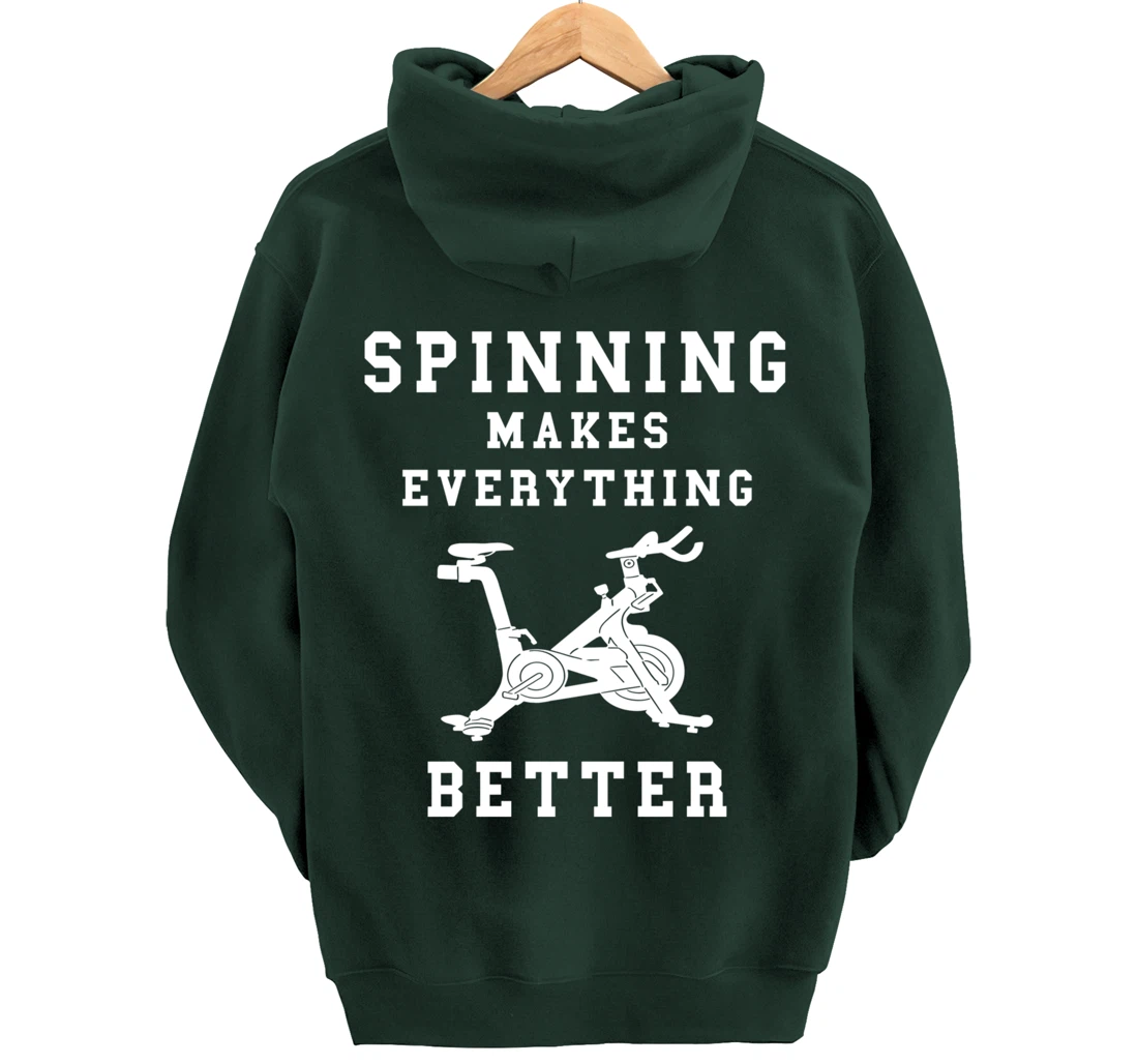 Spinning Makes Everything Better Spin Class Workout Gym Pullover Hoodie