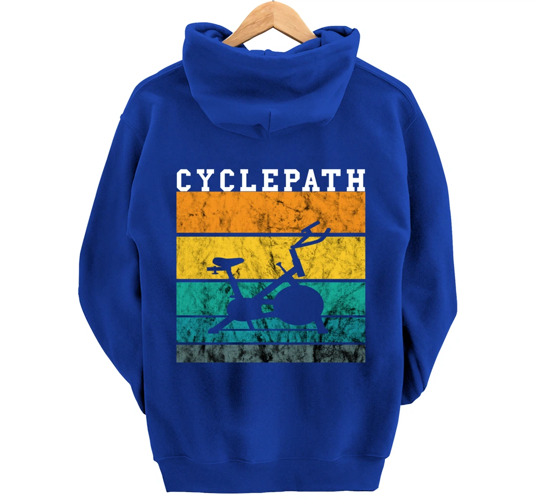 Spinning Class Bike Indoor Cycling Retro Vintage Sunset Pullover Hoodie