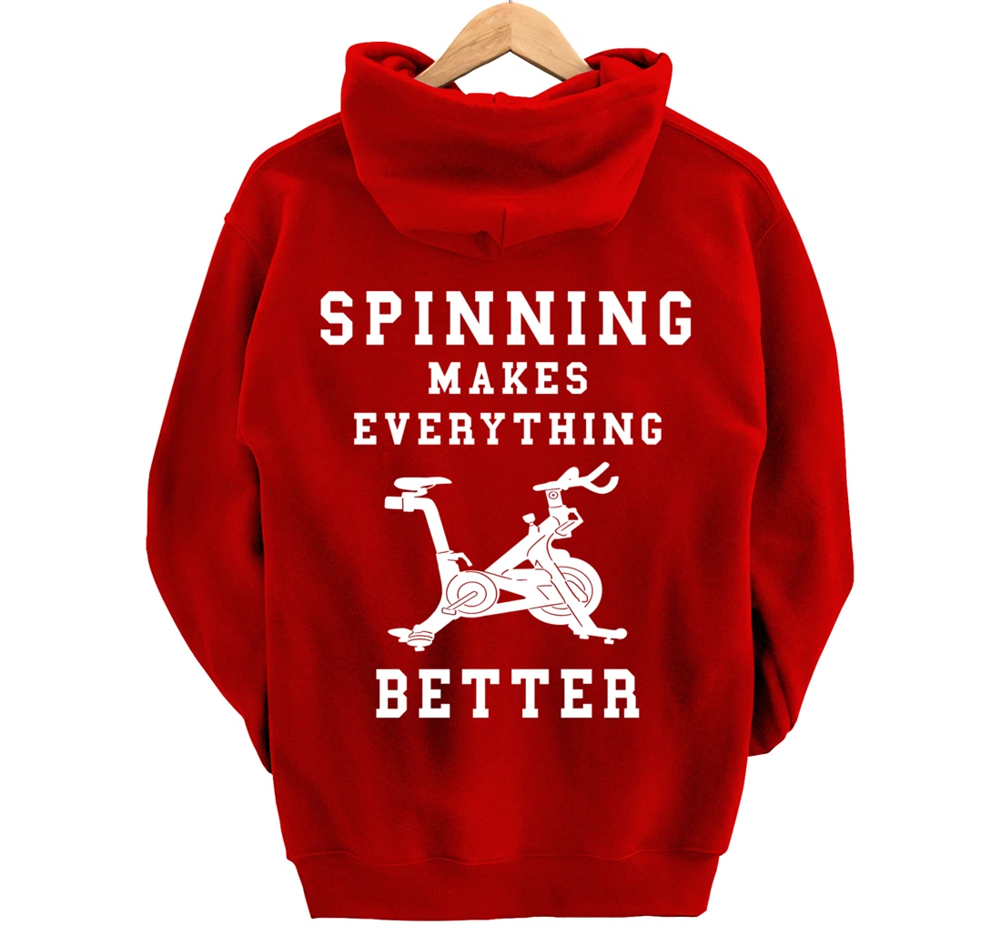 Spinning Makes Everything Better Spin Class Workout Gym Pullover Hoodie