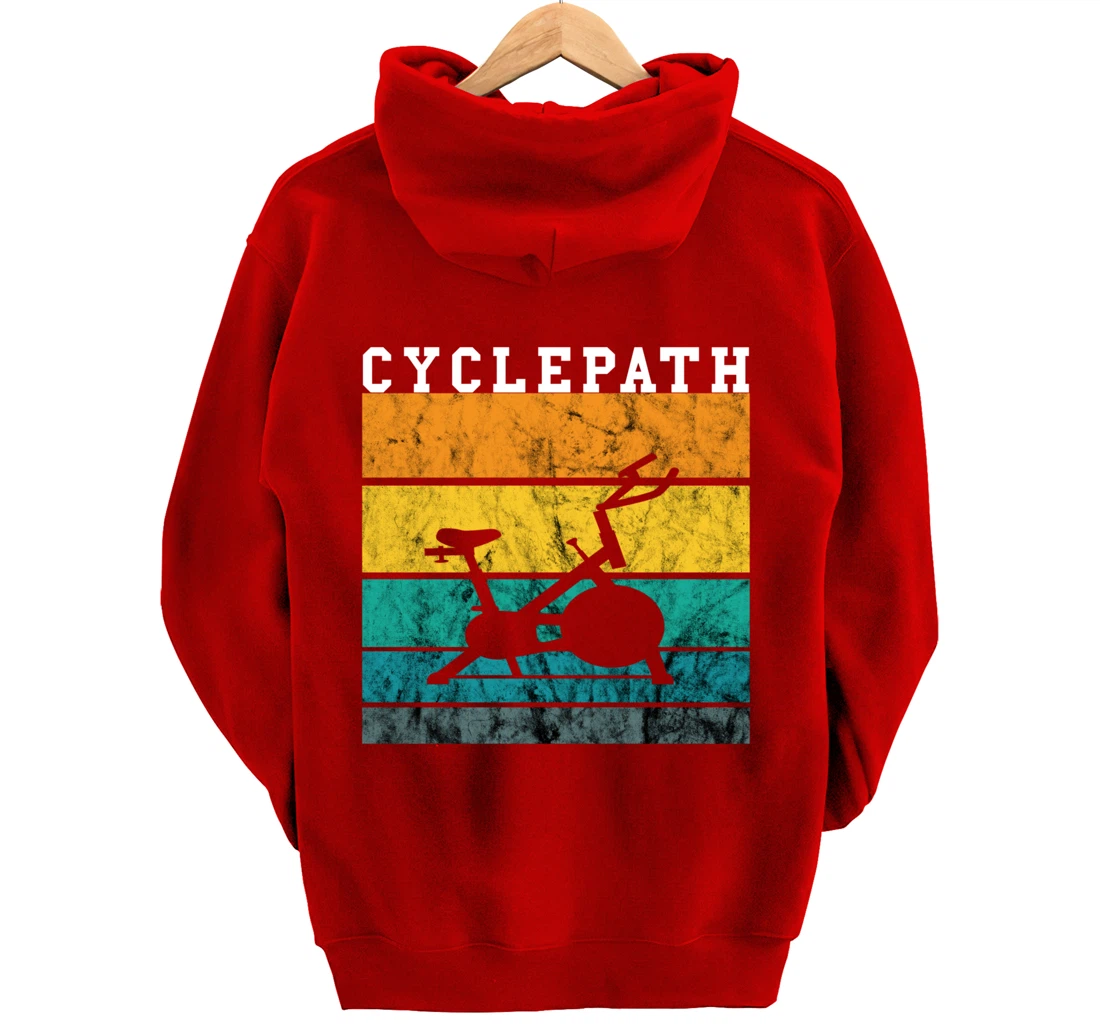Spinning Class Bike Indoor Cycling Retro Vintage Sunset Pullover Hoodie