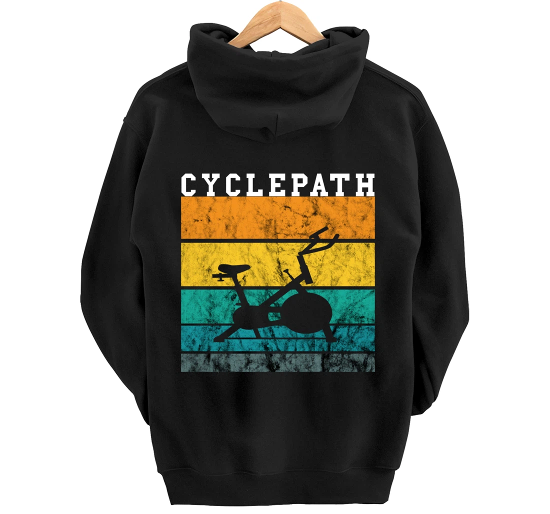 Spinning Class Bike Indoor Cycling Retro Vintage Sunset Pullover Hoodie