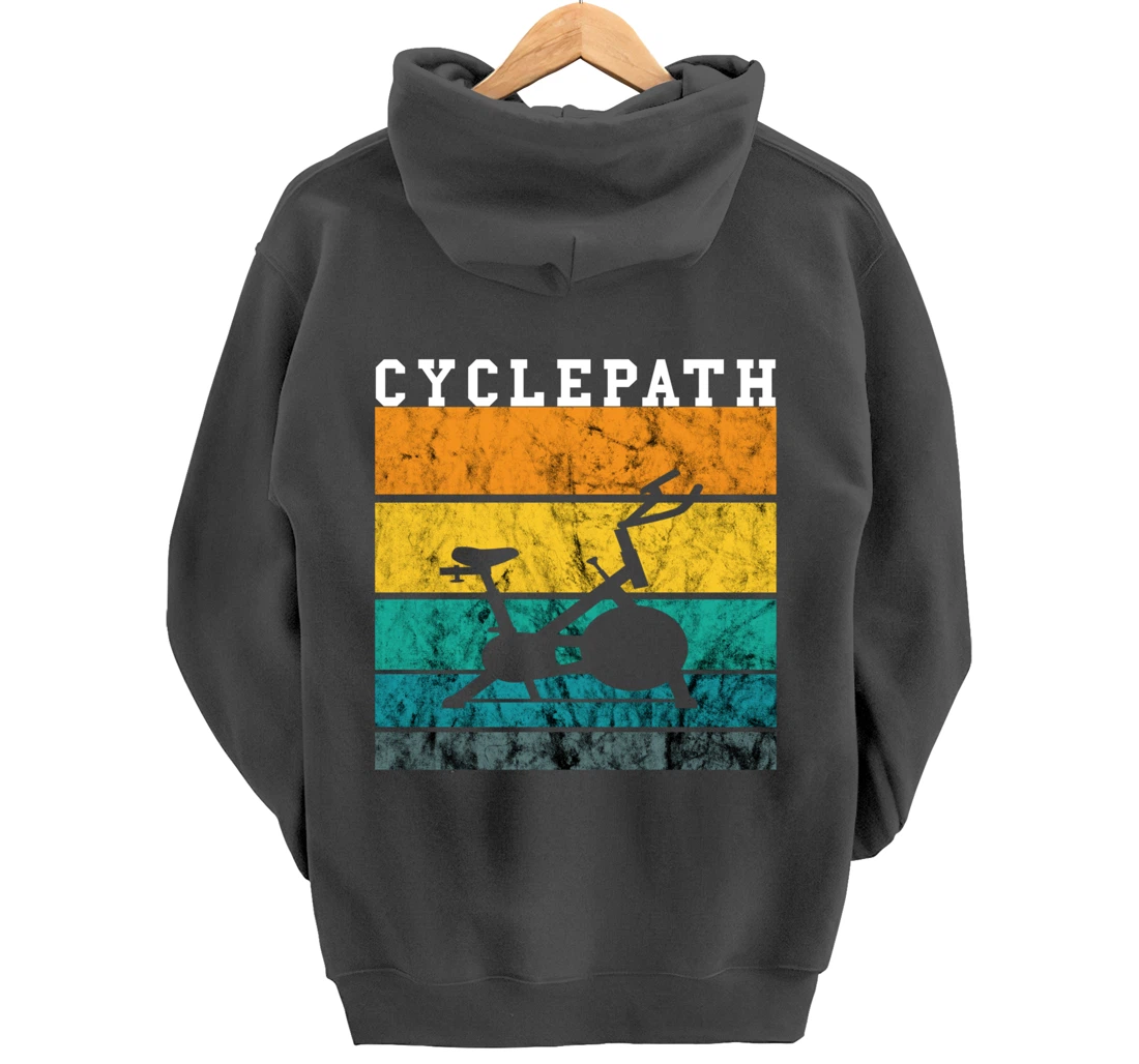 Spinning Class Bike Indoor Cycling Retro Vintage Sunset Pullover Hoodie