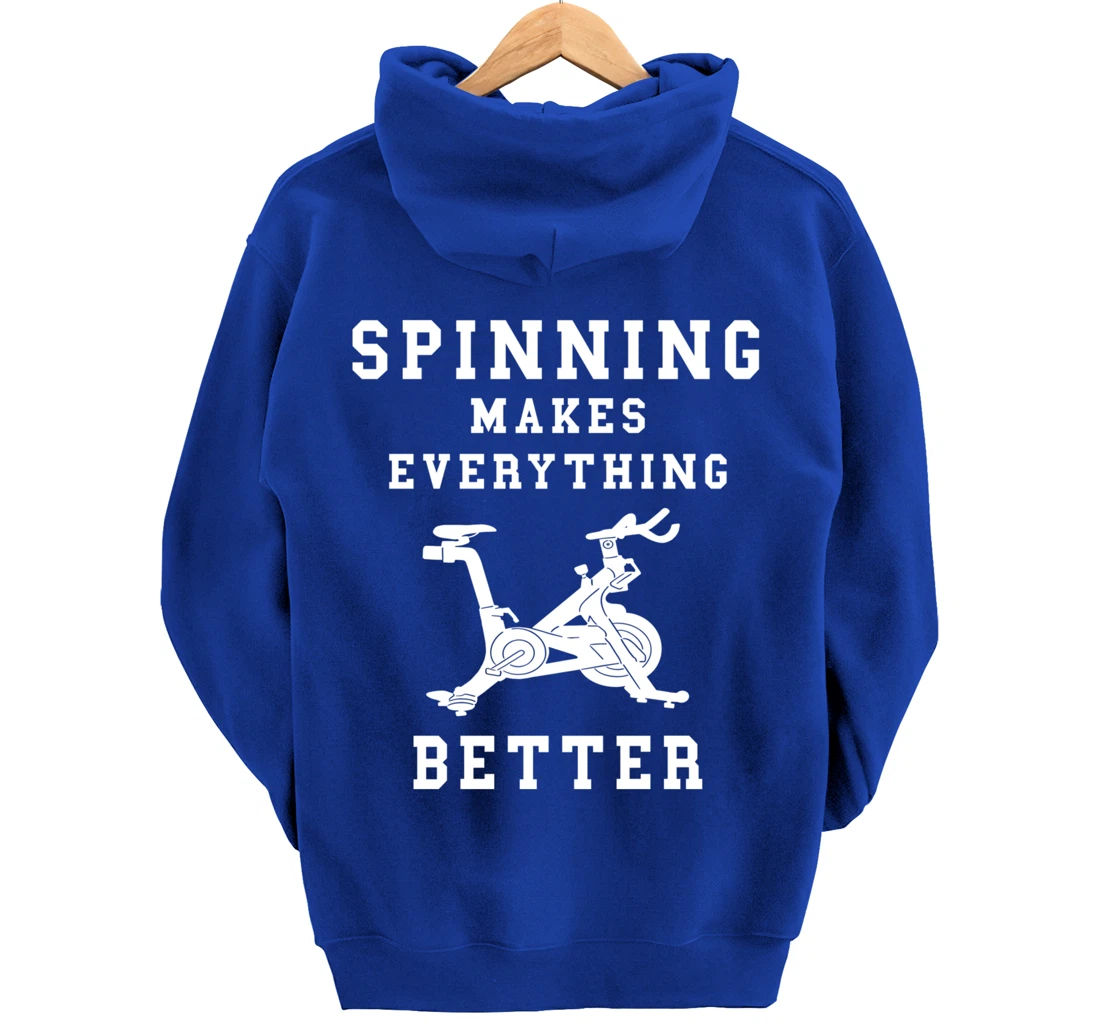 Spinning Makes Everything Better Spin Class Workout Gym Pullover Hoodie
