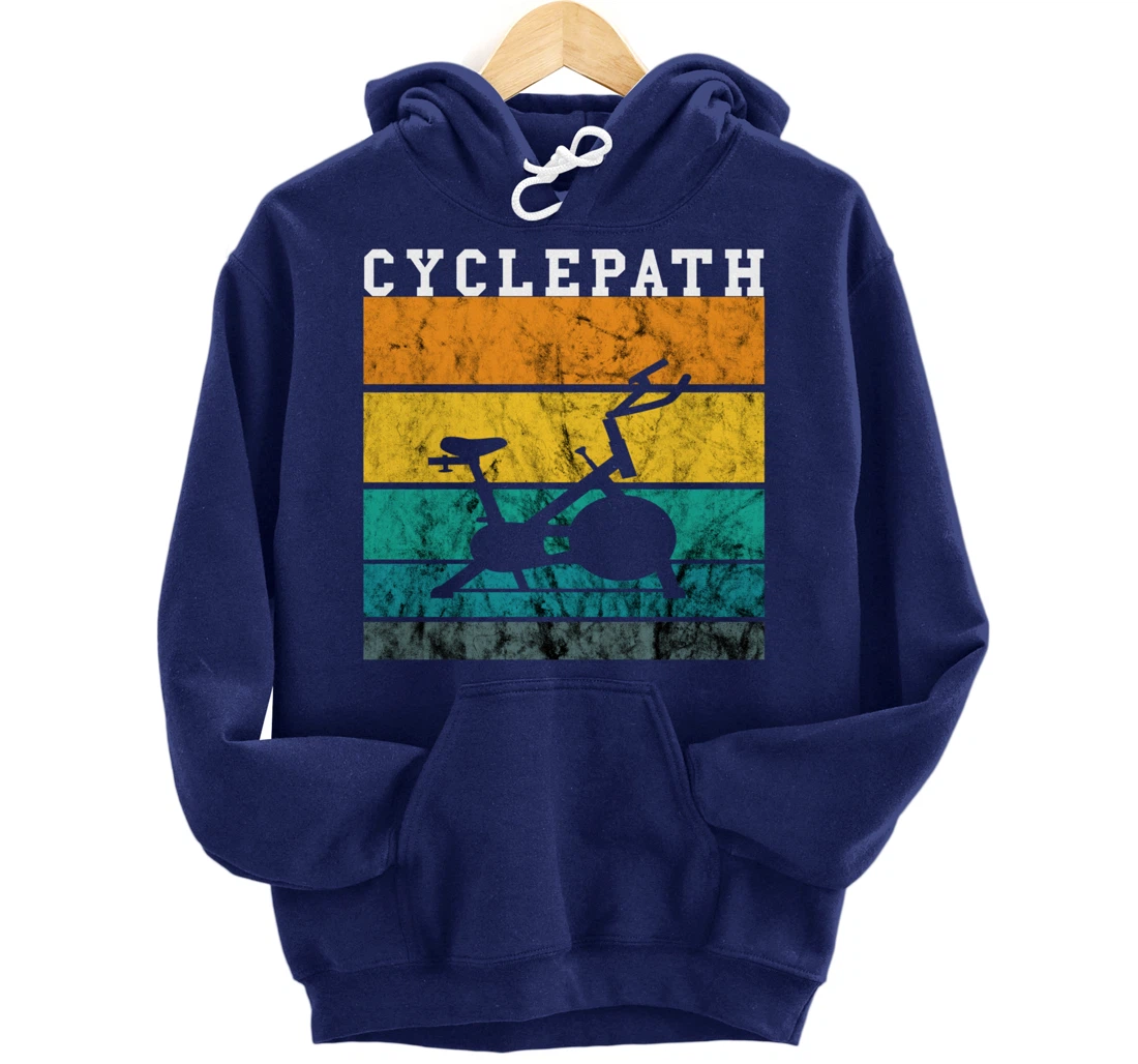 Spinning Class Bike Indoor Cycling Retro Vintage Sunset Pullover Hoodie