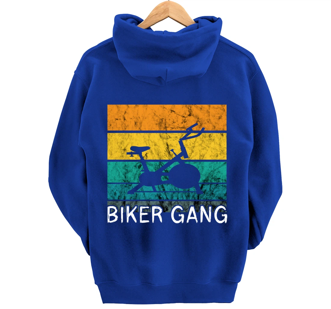 Biker Gang Spin Class Workout Team Squad Retro Vintage Pullover Hoodie
