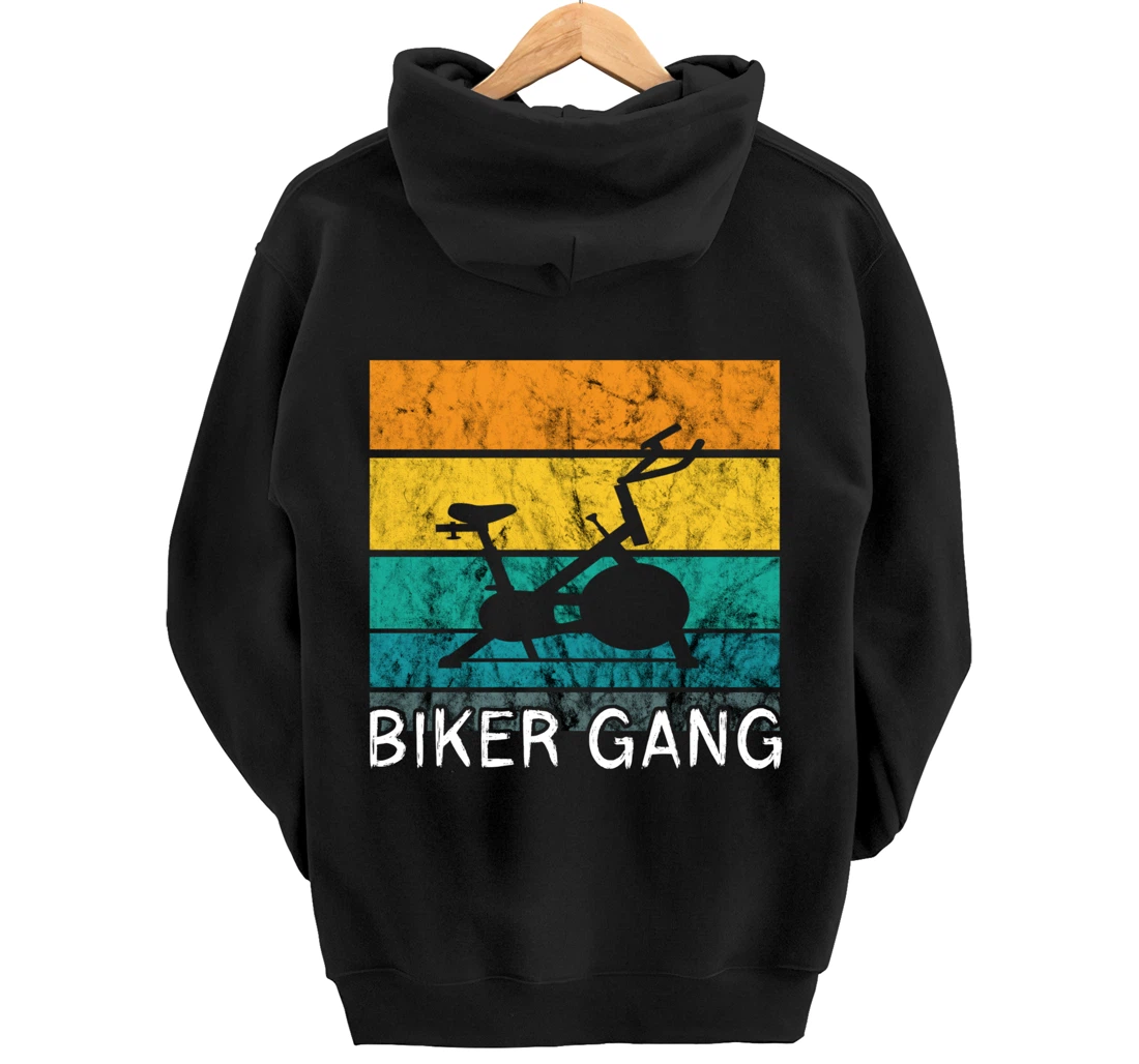 Biker Gang Spin Class Workout Team Squad Retro Vintage Pullover Hoodie