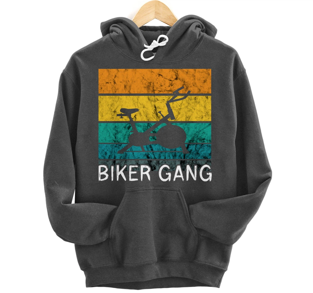 Biker Gang Spin Class Workout Team Squad Retro Vintage Pullover Hoodie