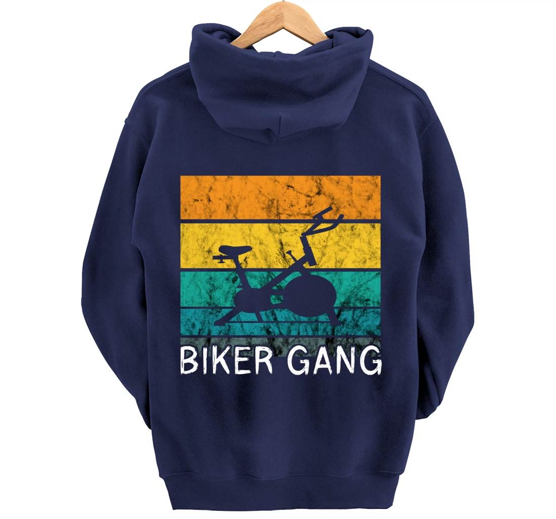 Biker Gang Spin Class Workout Team Squad Retro Vintage Pullover Hoodie