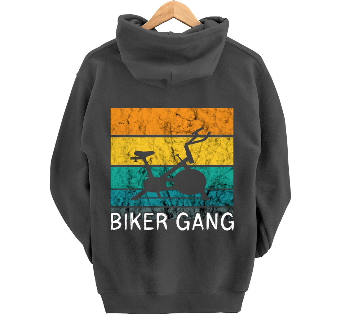 Biker Gang Spin Class Workout Team Squad Retro Vintage Pullover Hoodie