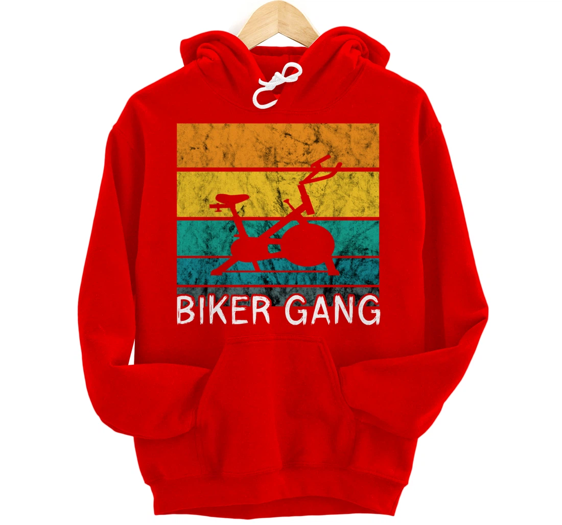 Biker Gang Spin Class Workout Team Squad Retro Vintage Pullover Hoodie
