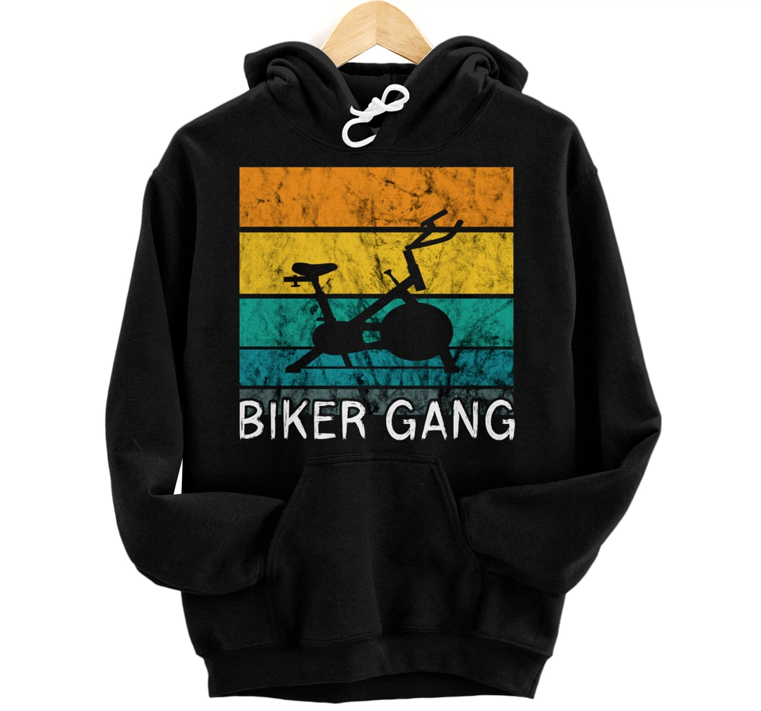 Biker Gang Spin Class Workout Team Squad Retro Vintage Pullover Hoodie