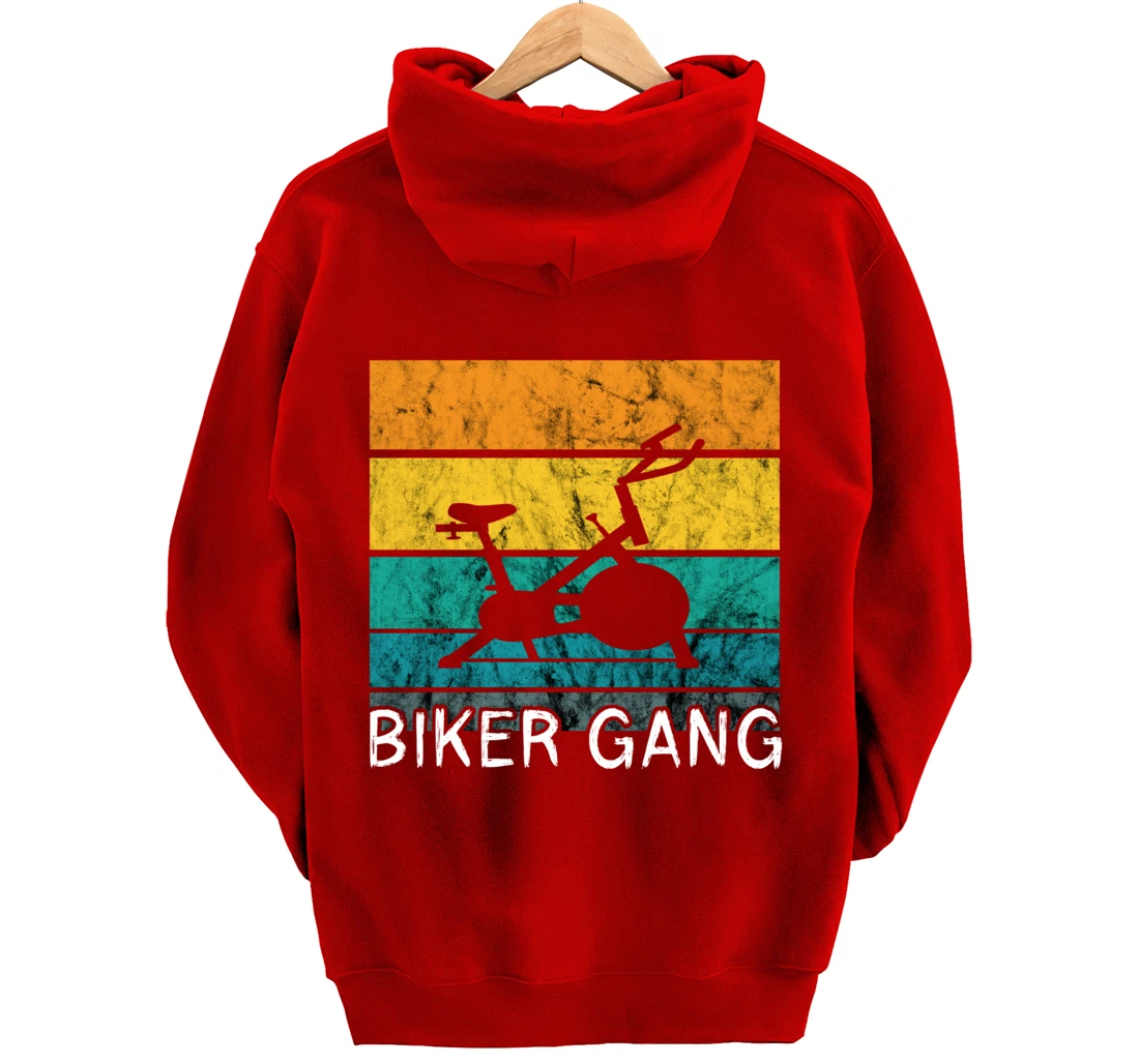 Biker Gang Spin Class Workout Team Squad Retro Vintage Pullover Hoodie