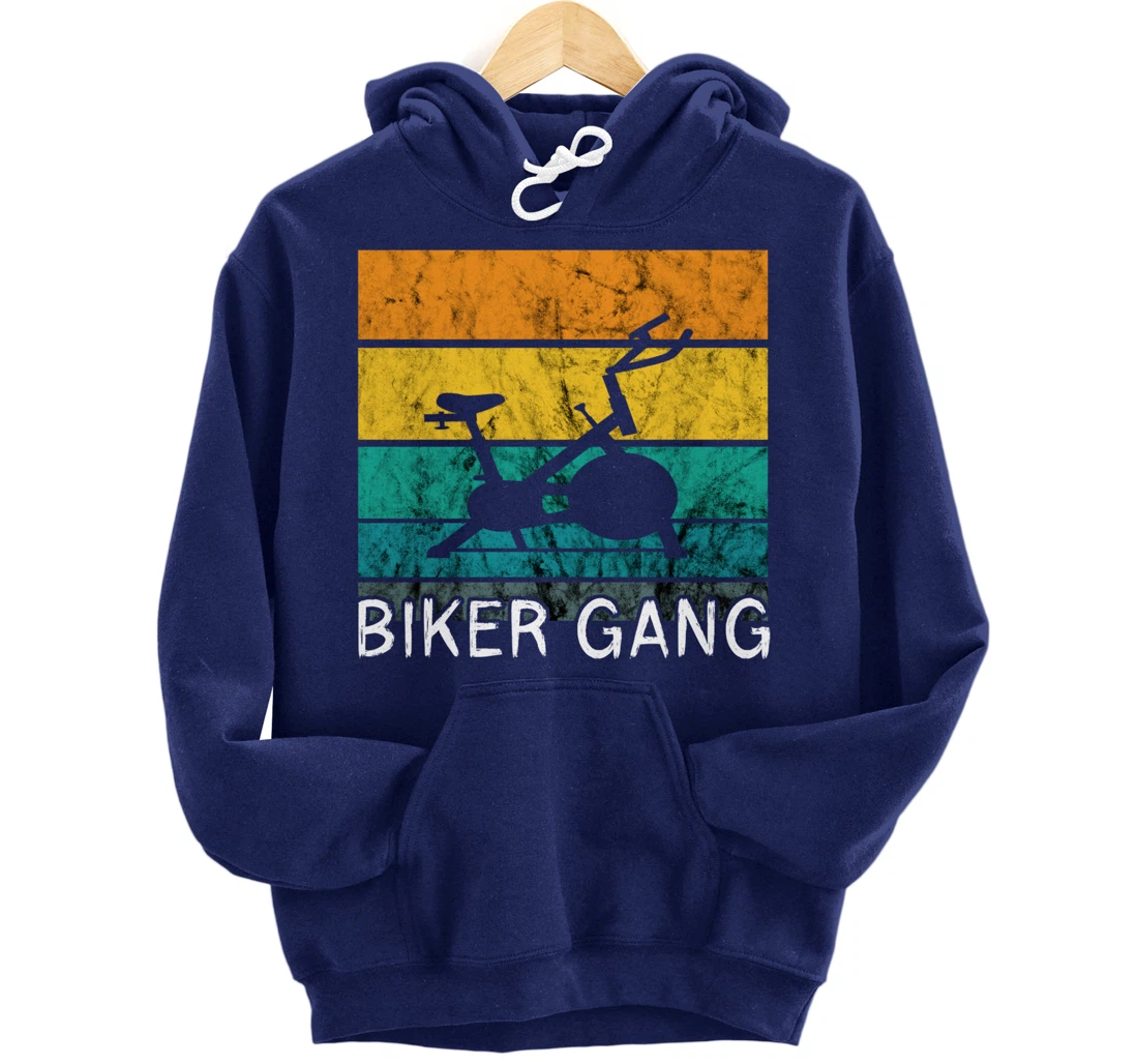 Biker Gang Spin Class Workout Team Squad Retro Vintage Pullover Hoodie
