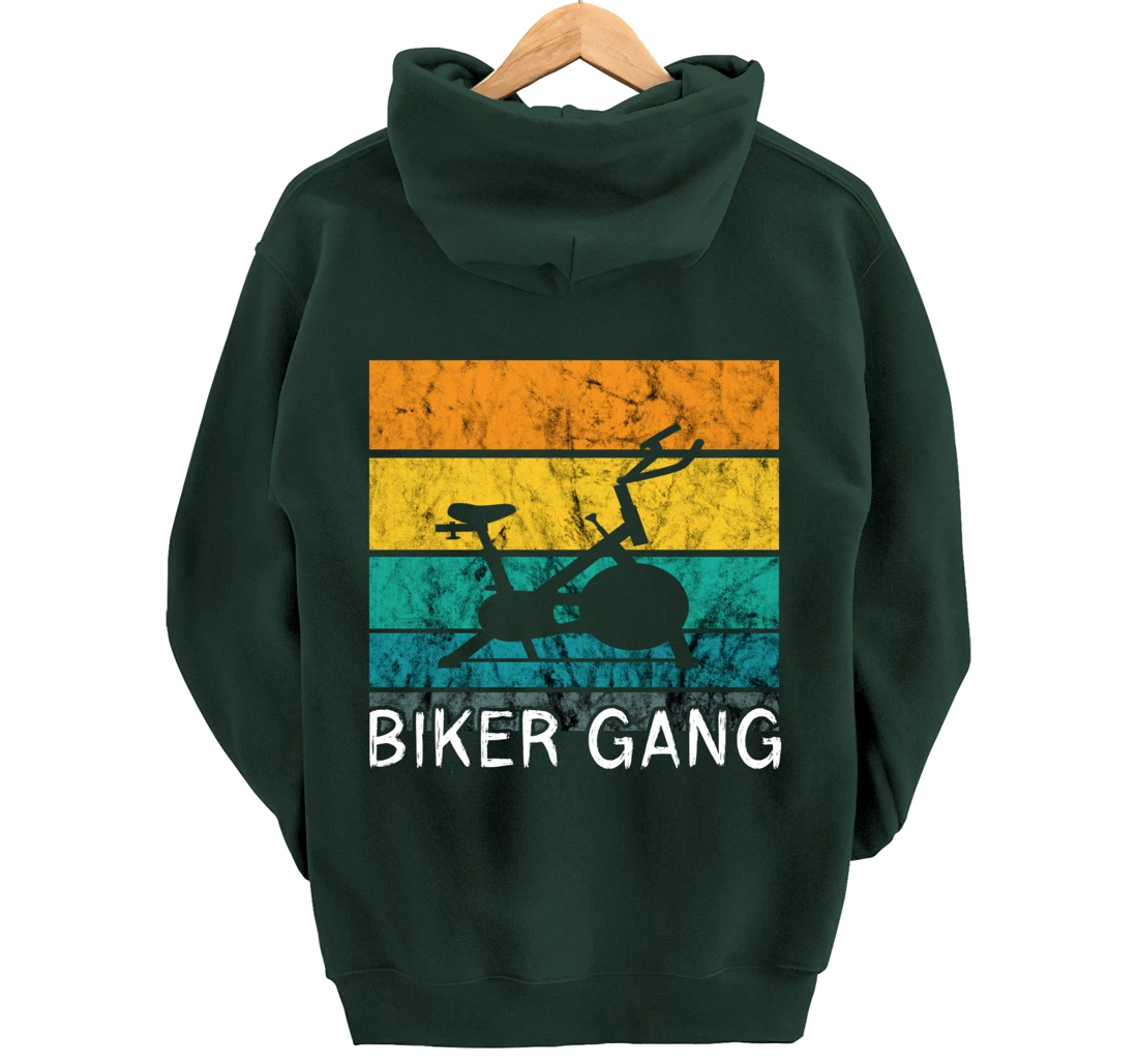 Biker Gang Spin Class Workout Team Squad Retro Vintage Pullover Hoodie