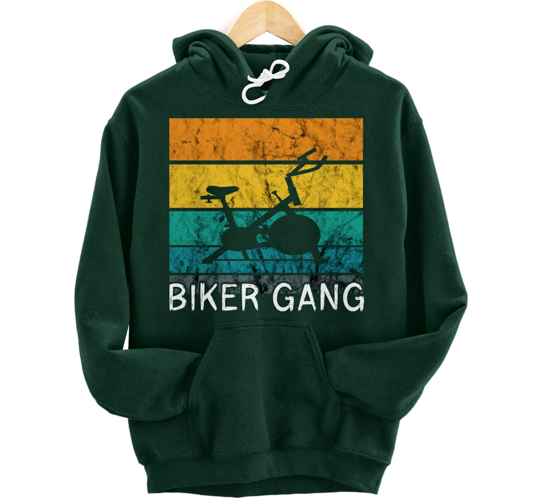 Biker Gang Spin Class Workout Team Squad Retro Vintage Pullover Hoodie