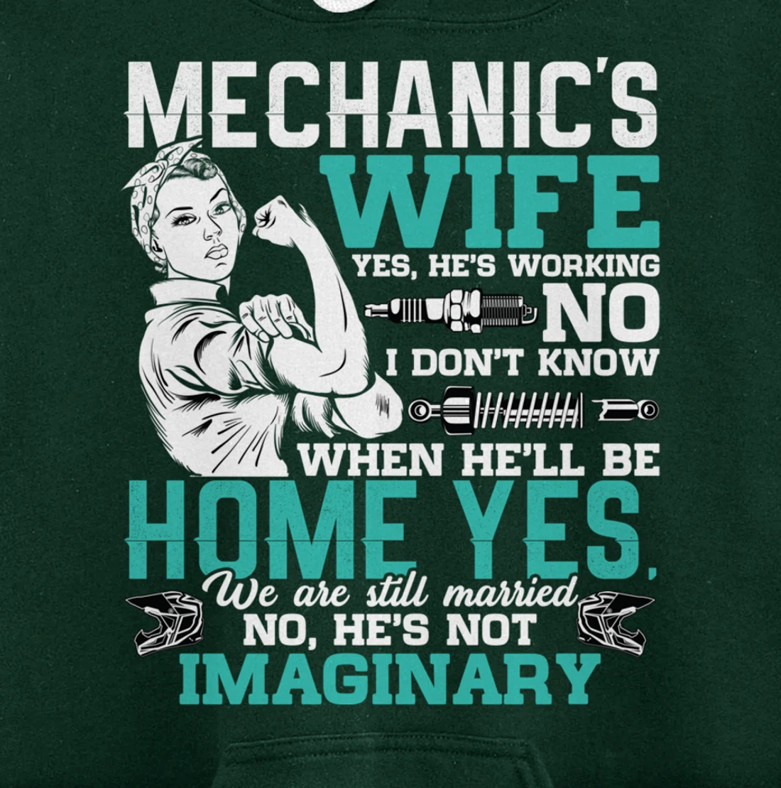Mechanic Wife Funny Auto Car Mechanic's Wife Women Pullover Hoodie