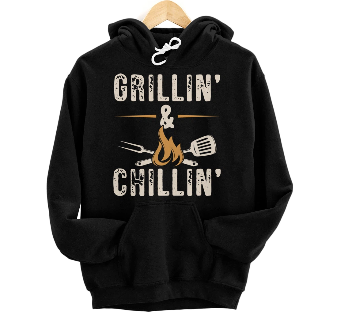 Funny Barbecue Grillin' Graphic Women Men Meat Smoking BBQ Pullover Hoodie