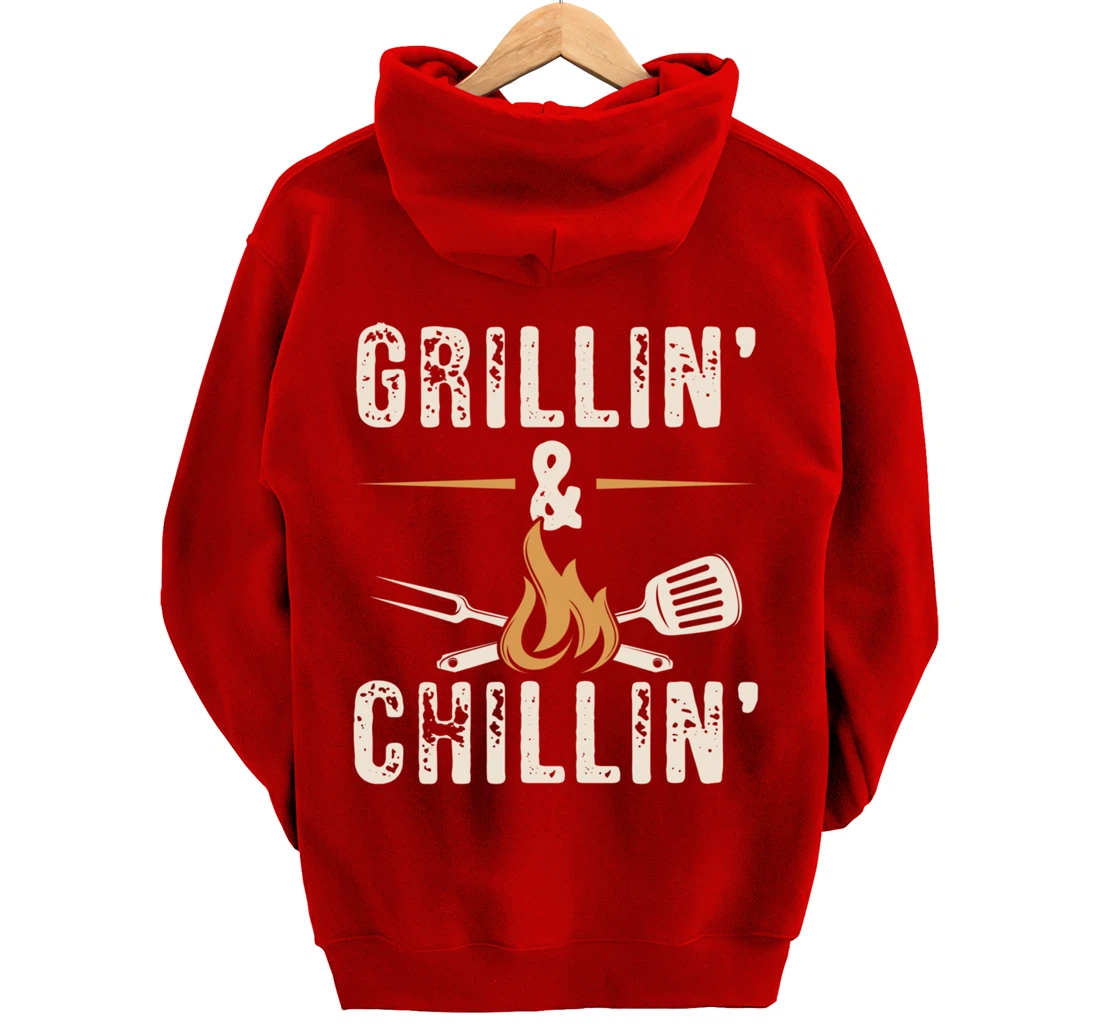 Funny Barbecue Grillin' Graphic Women Men Meat Smoking BBQ Pullover Hoodie