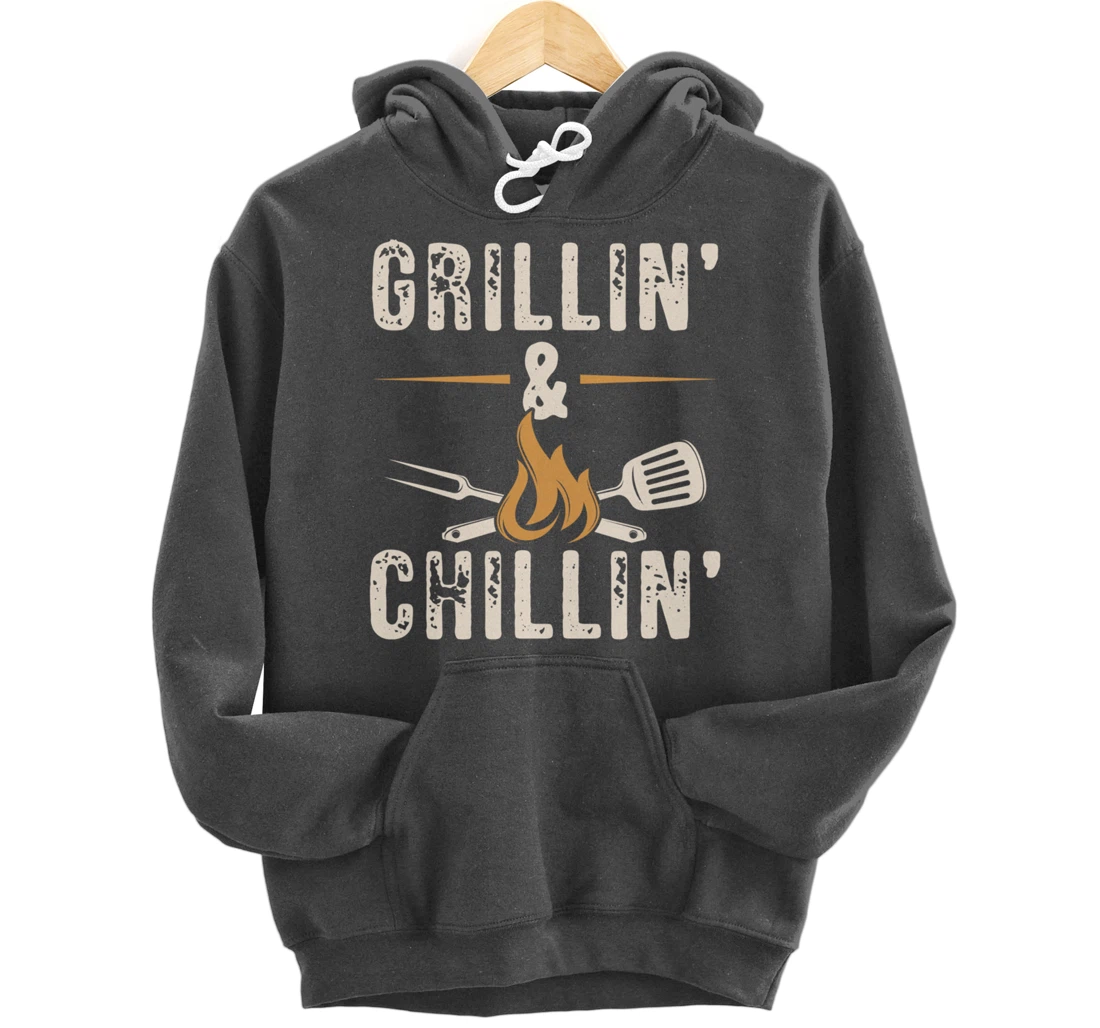 Funny Barbecue Grillin' Graphic Women Men Meat Smoking BBQ Pullover Hoodie