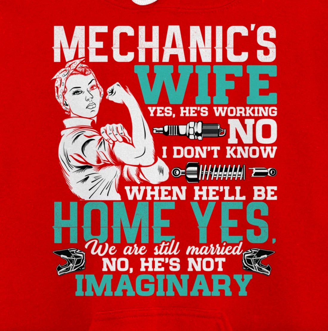Mechanic Wife Funny Auto Car Mechanic's Wife Women Pullover Hoodie
