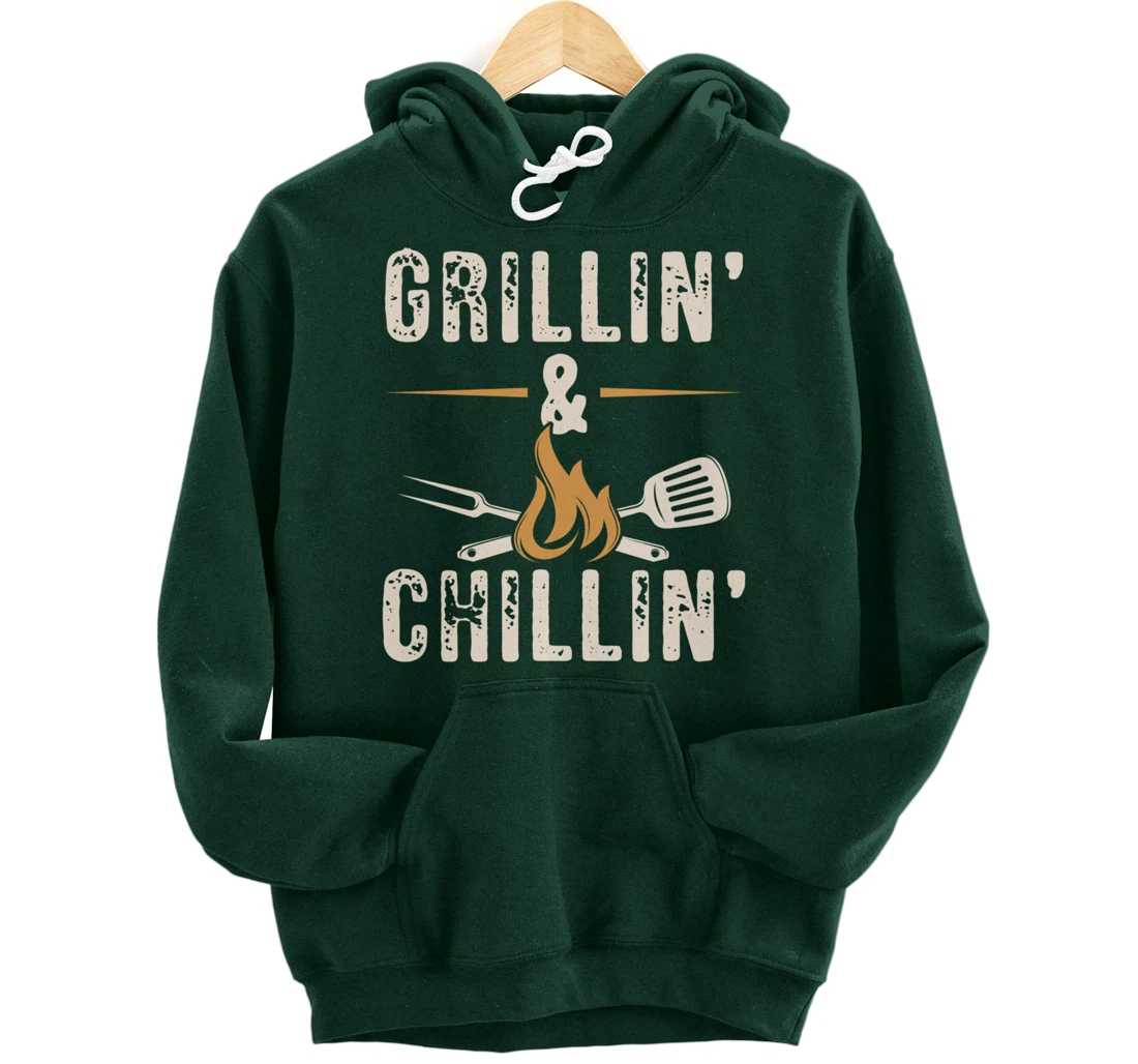 Funny Barbecue Grillin' Graphic Women Men Meat Smoking BBQ Pullover Hoodie