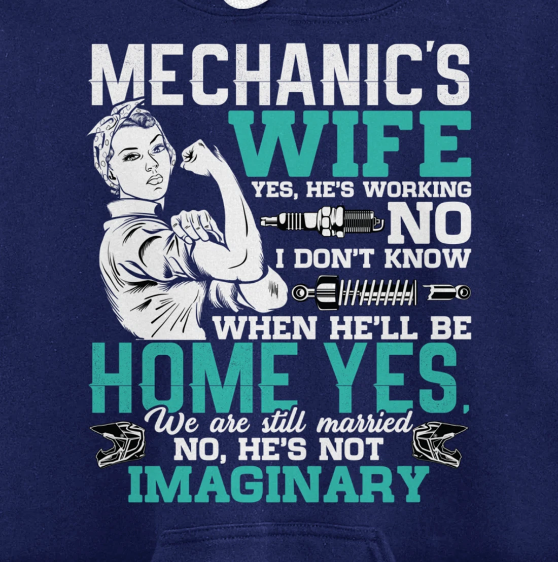 Mechanic Wife Funny Auto Car Mechanic's Wife Women Pullover Hoodie