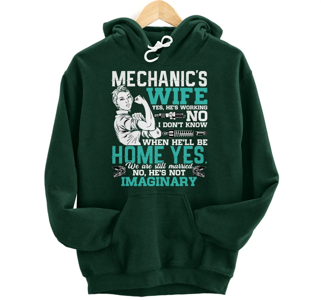 Mechanic Wife Funny Auto Car Mechanic's Wife Women Pullover Hoodie