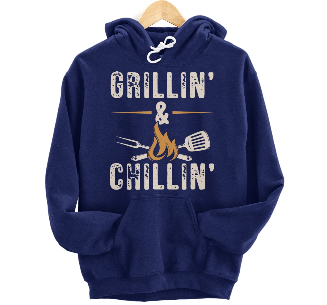 Funny Barbecue Grillin' Graphic Women Men Meat Smoking BBQ Pullover Hoodie