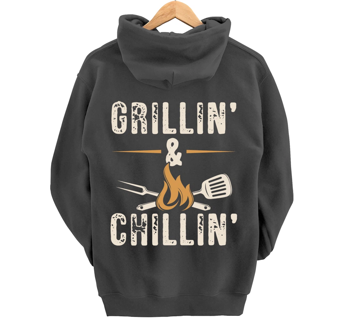 Funny Barbecue Grillin' Graphic Women Men Meat Smoking BBQ Pullover Hoodie