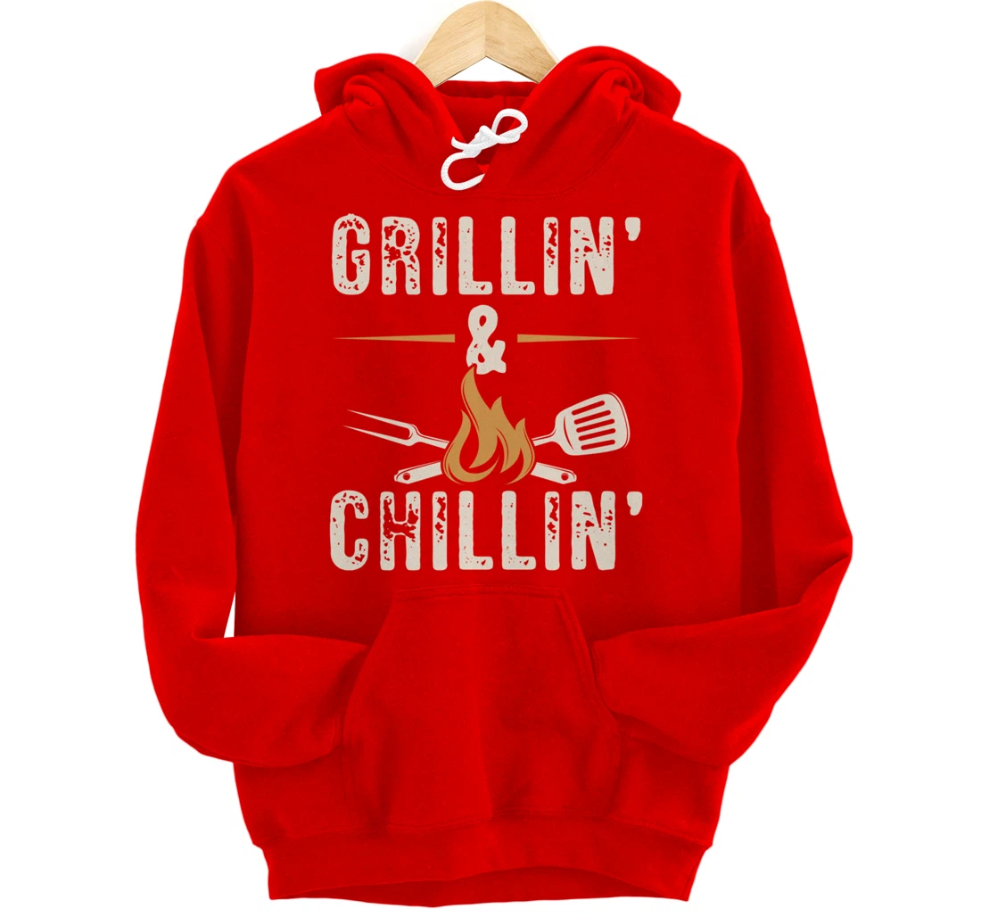 Funny Barbecue Grillin' Graphic Women Men Meat Smoking BBQ Pullover Hoodie