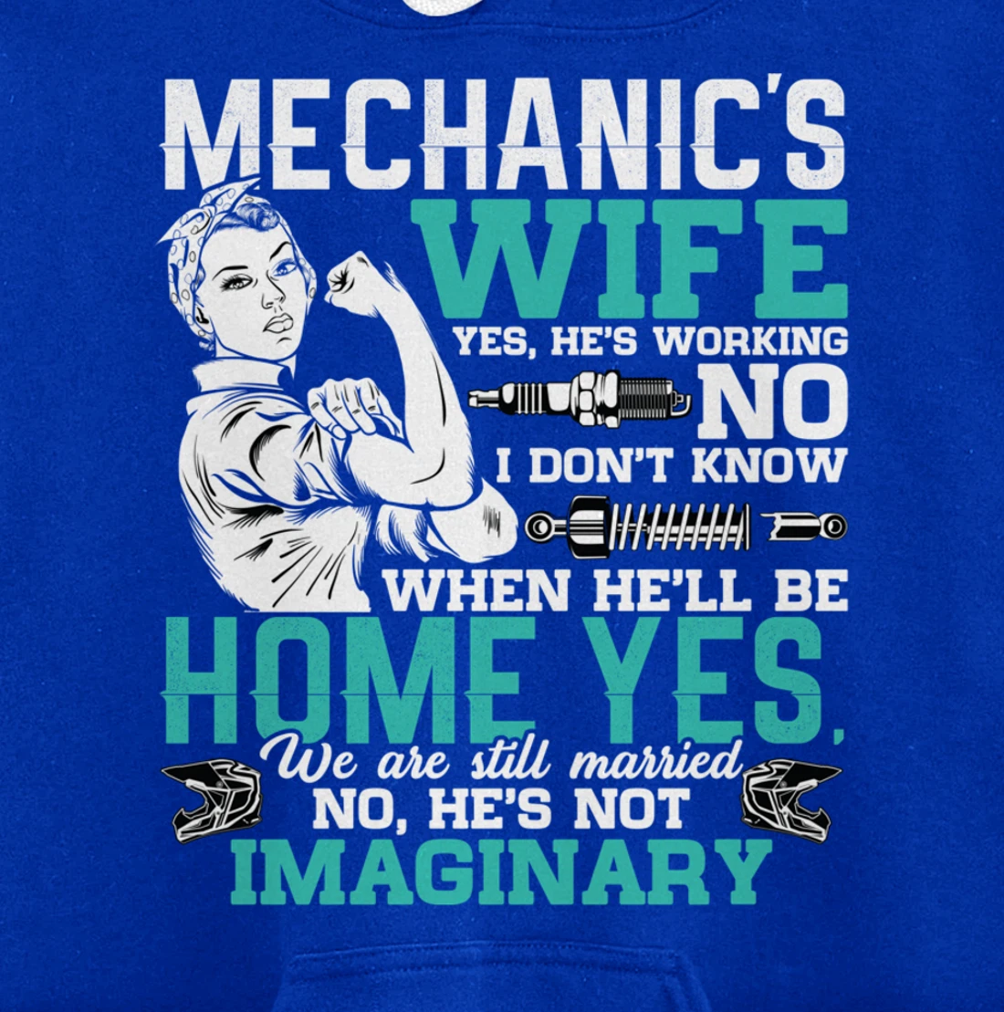 Mechanic Wife Funny Auto Car Mechanic's Wife Women Pullover Hoodie