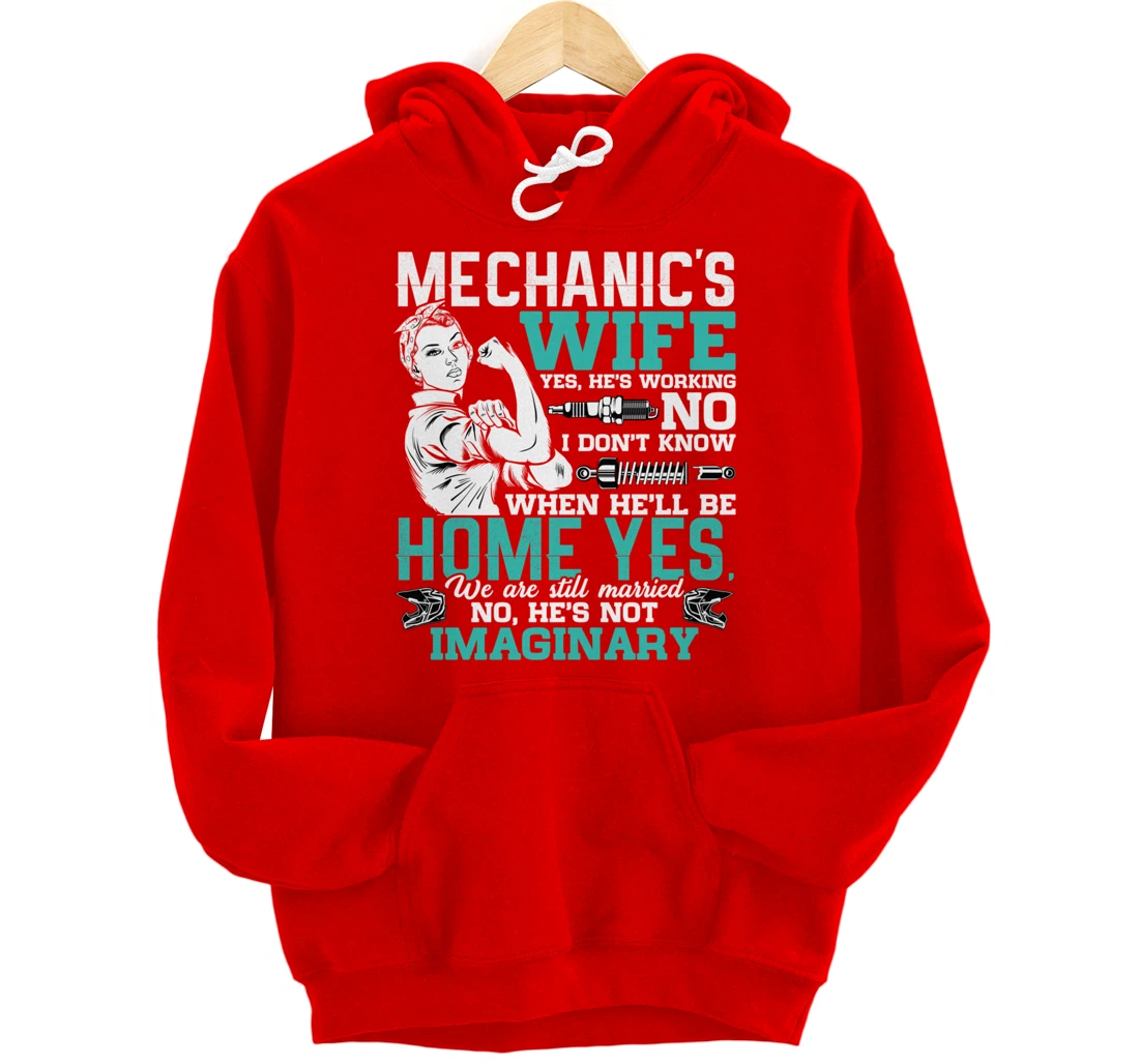 Mechanic Wife Funny Auto Car Mechanic's Wife Women Pullover Hoodie