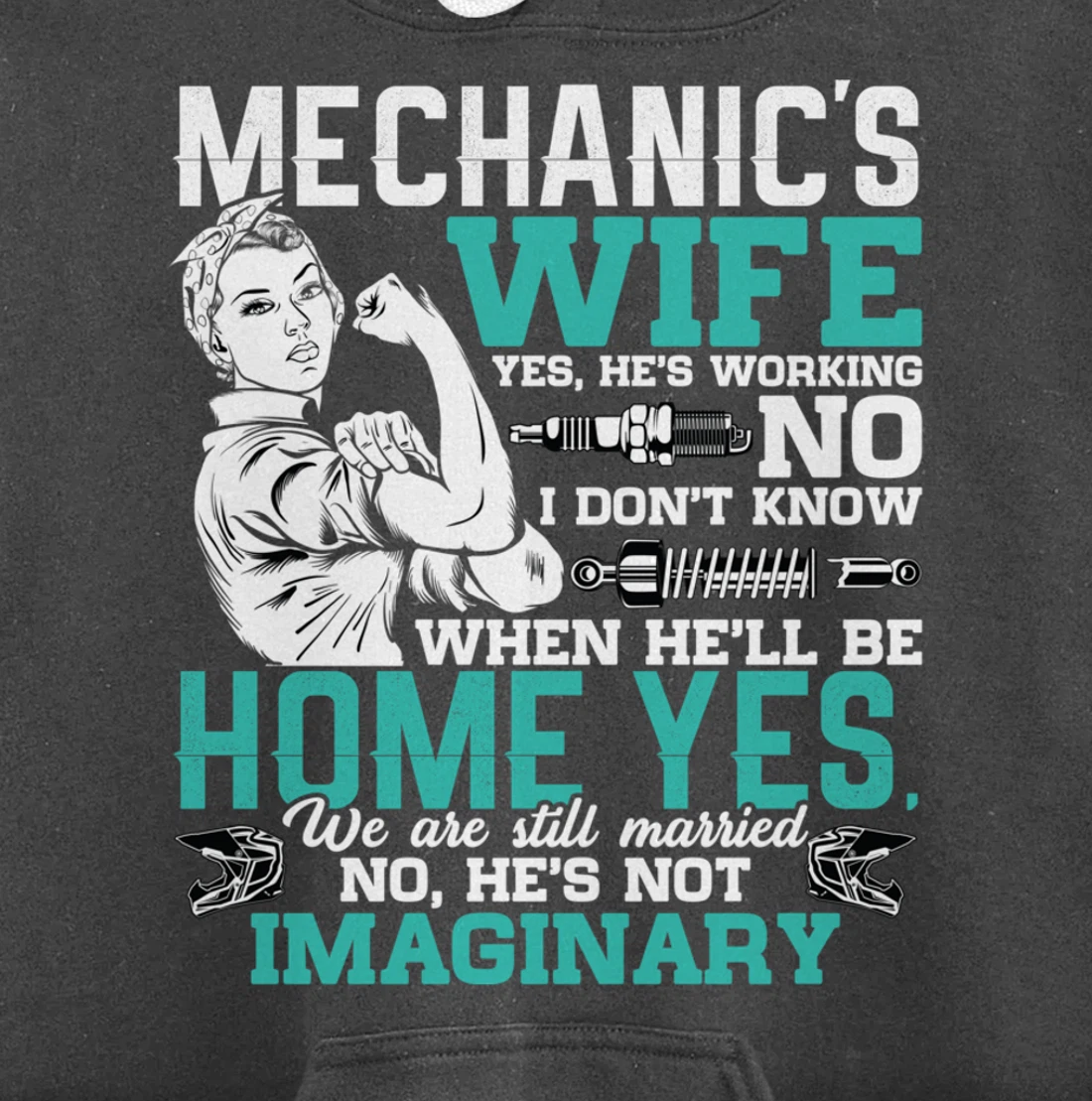 Mechanic Wife Funny Auto Car Mechanic's Wife Women Pullover Hoodie