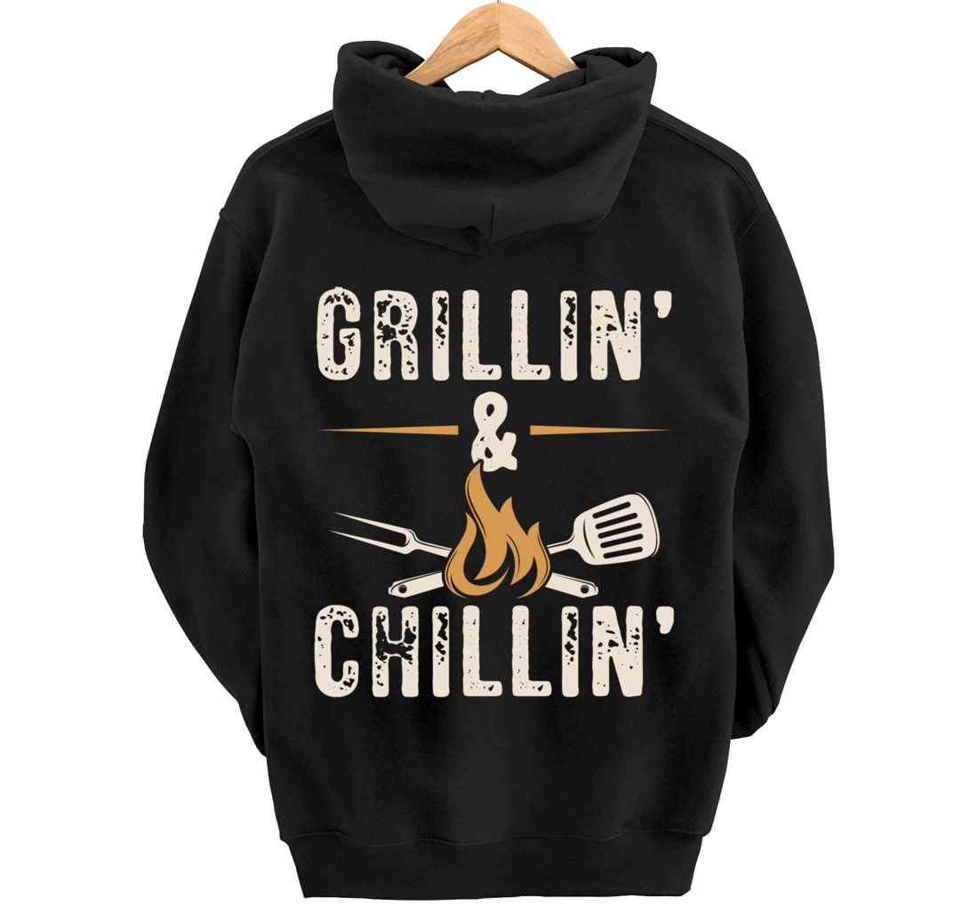 Funny Barbecue Grillin' Graphic Women Men Meat Smoking BBQ Pullover Hoodie