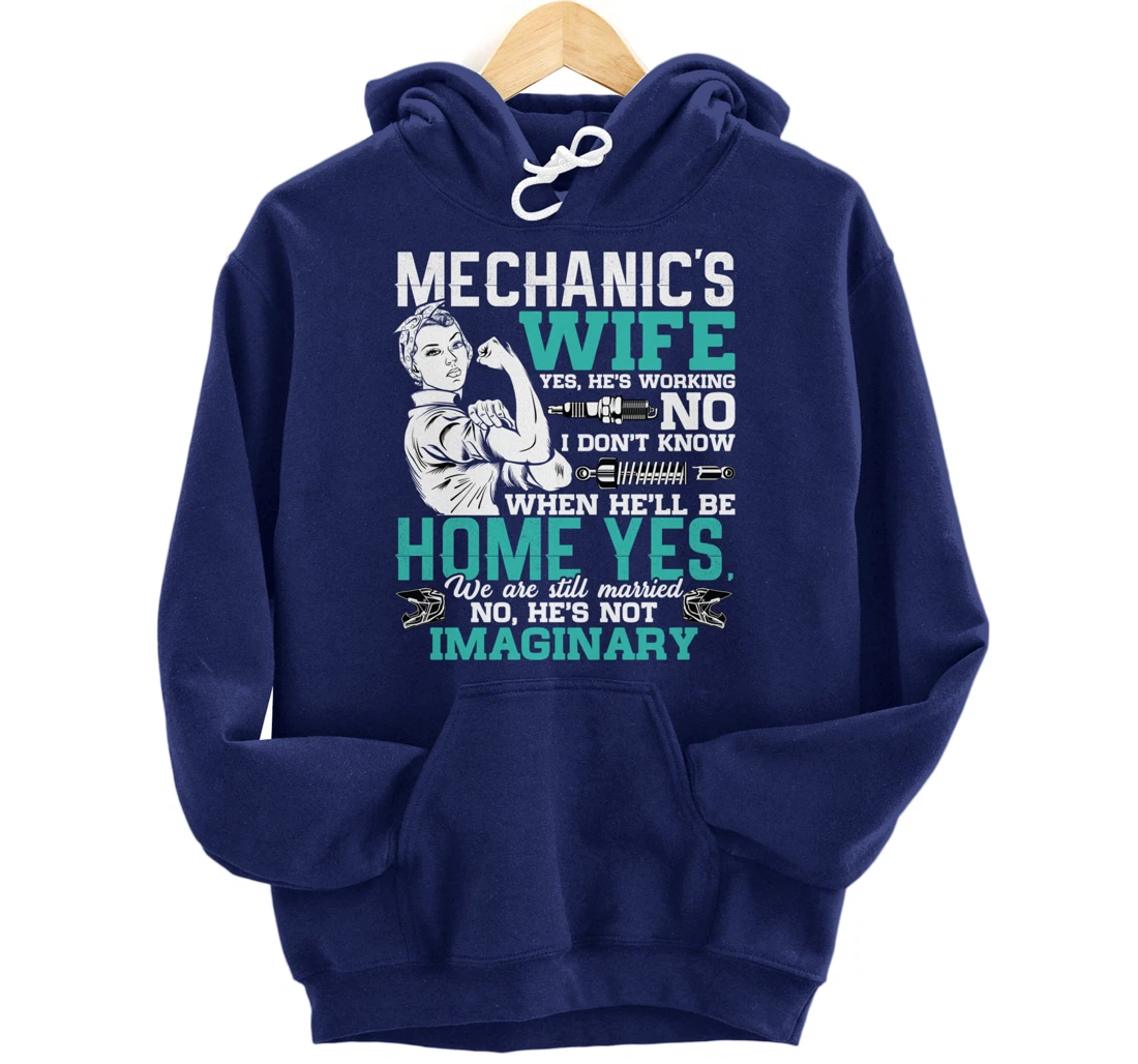 Mechanic Wife Funny Auto Car Mechanic's Wife Women Pullover Hoodie