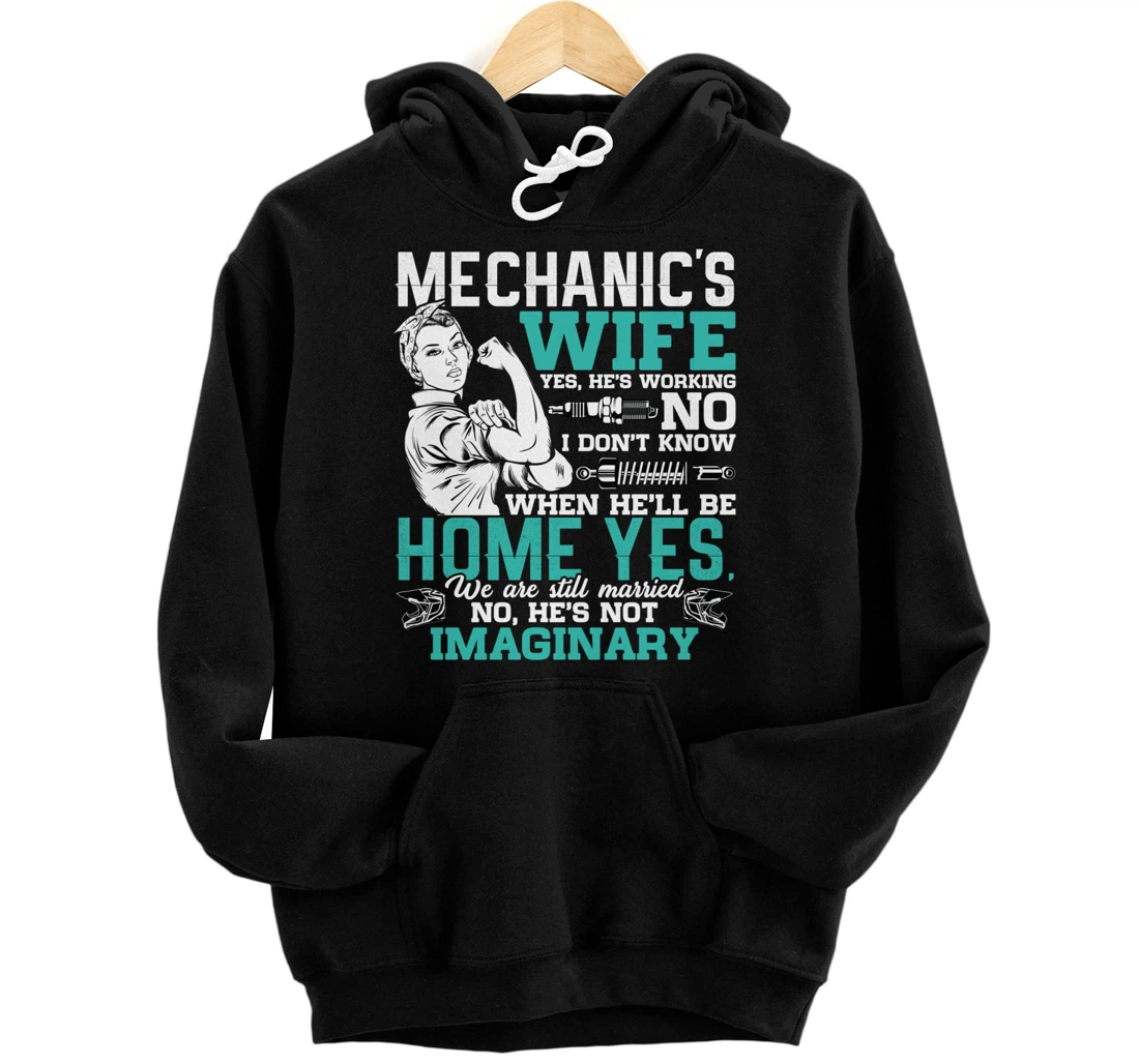 Mechanic Wife Funny Auto Car Mechanic's Wife Women Pullover Hoodie