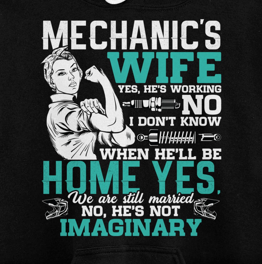 Mechanic Wife Funny Auto Car Mechanic's Wife Women Pullover Hoodie