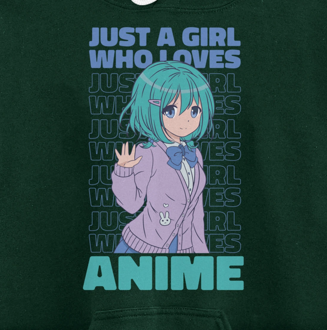 Just A Girl Who Loves Anime. Anime Girl. Anime Merch. Otaku Pullover Hoodie