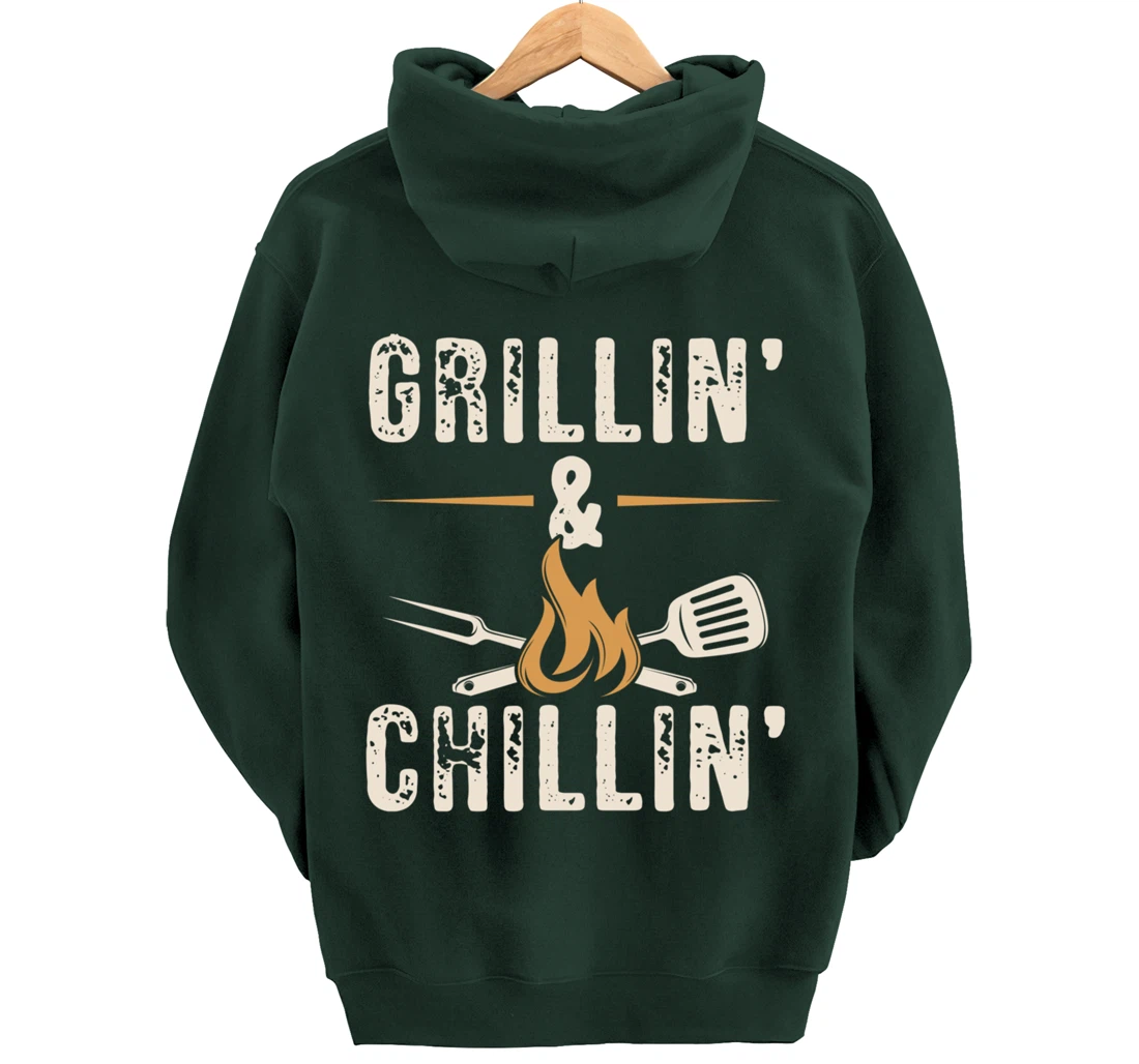 Funny Barbecue Grillin' Graphic Women Men Meat Smoking BBQ Pullover Hoodie
