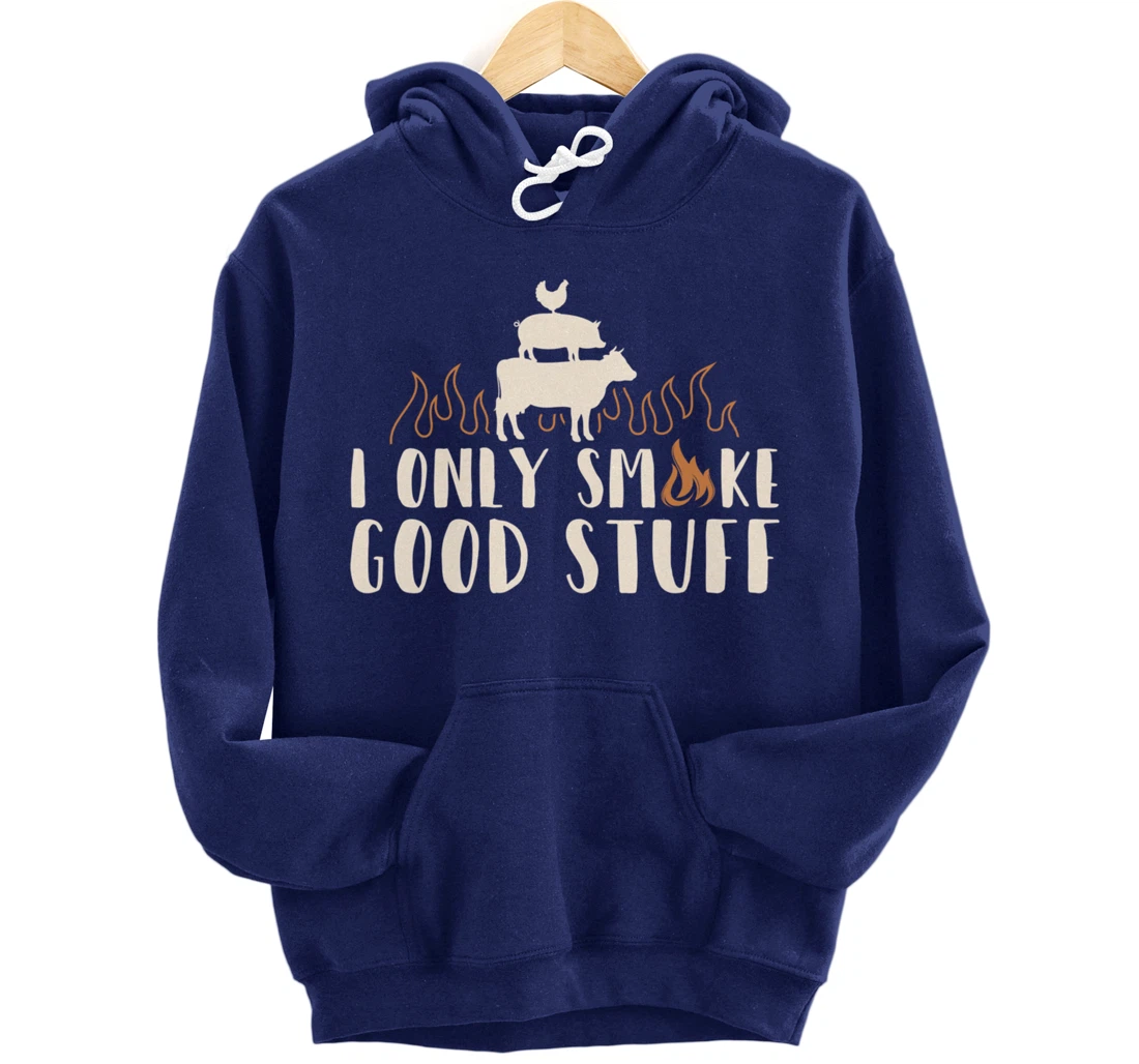Funny Cow Pig Chicken BBQ Good Stuff Graphic Meat Smoking Pullover Hoodie